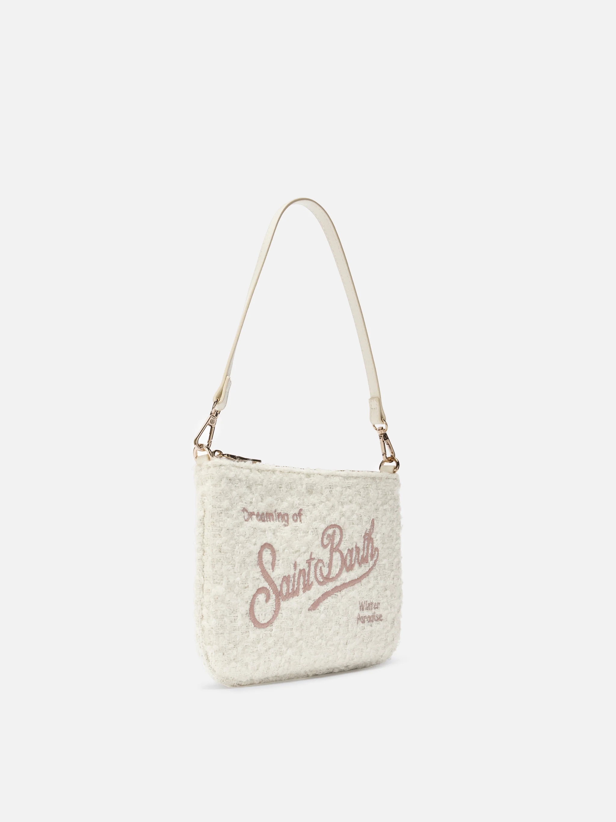 Parisienne Mini Shoulder Bag in white tweed - Image 3