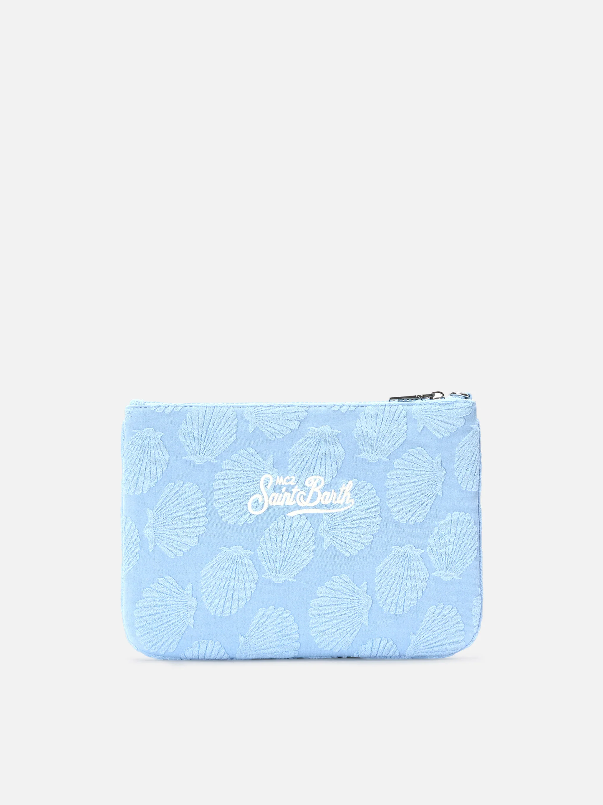 Parisienne Sponge terry-effect pouch with embossed shell pattern and removable strap - Image 4