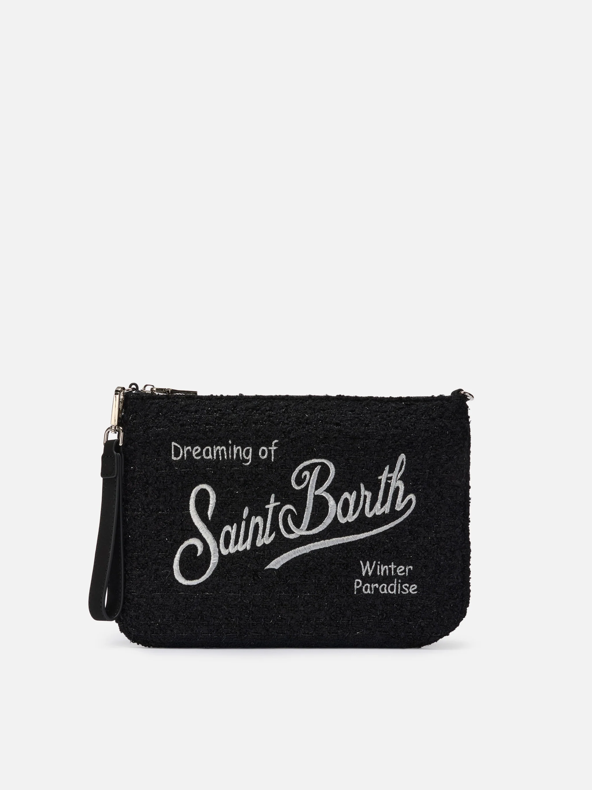 Parisienne Tweed Crossbody Bag in black tweed - Image 3