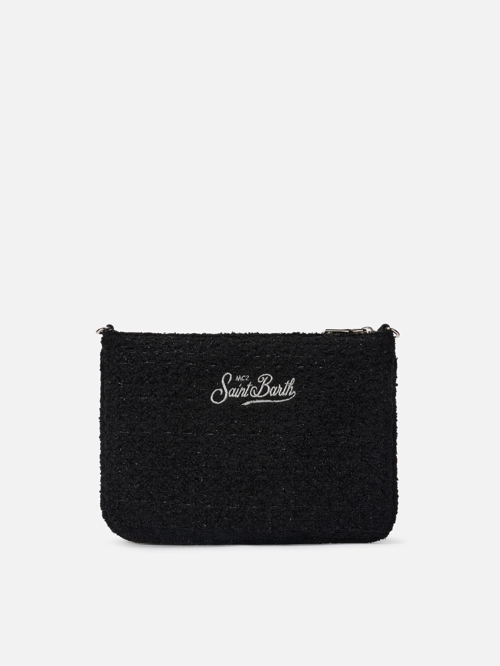 Parisienne Tweed Crossbody Bag in black tweed - Image 5
