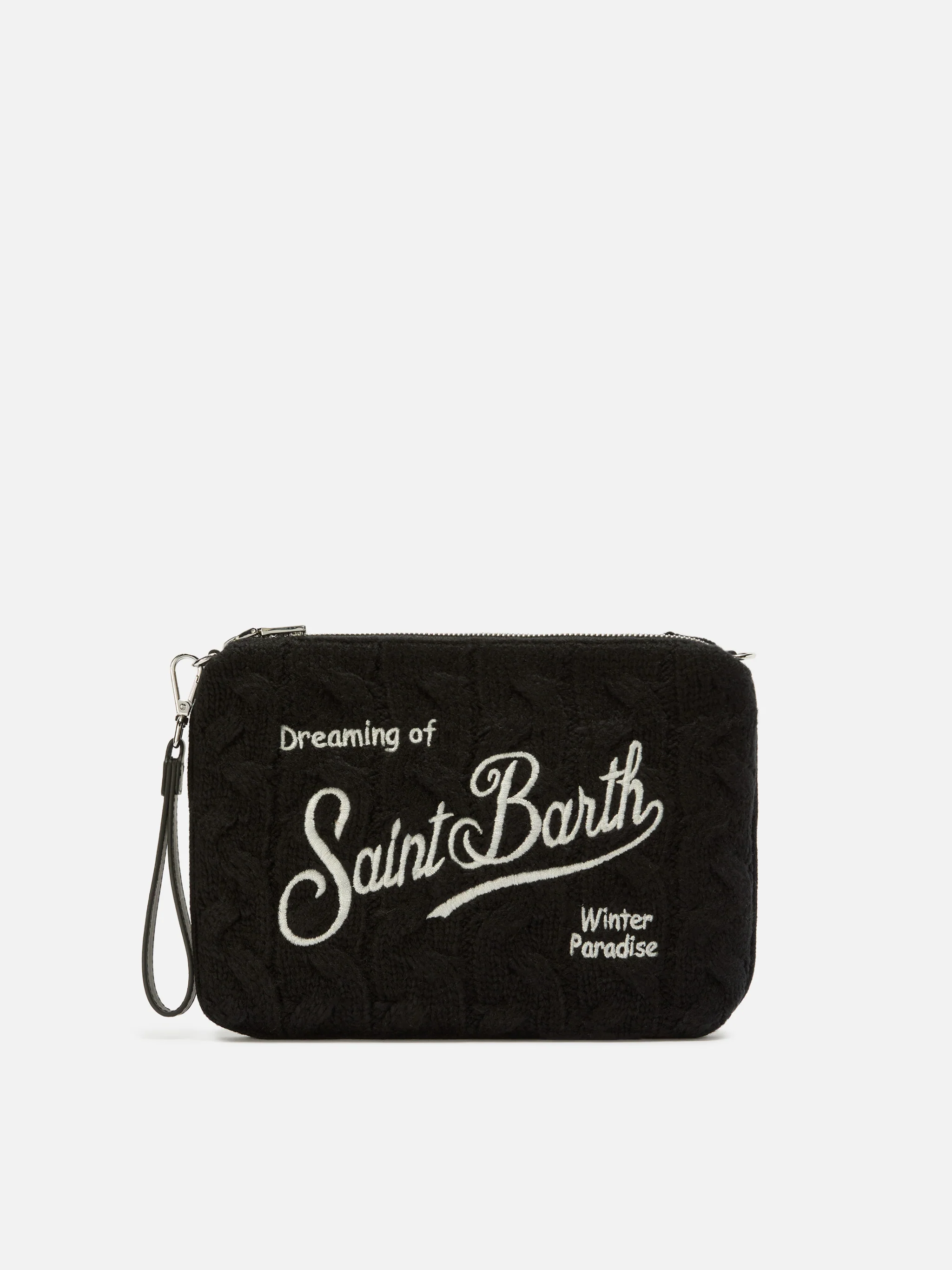 Parisienne Wool Braid Crossbody Bag in black braided wool blend - Image 3