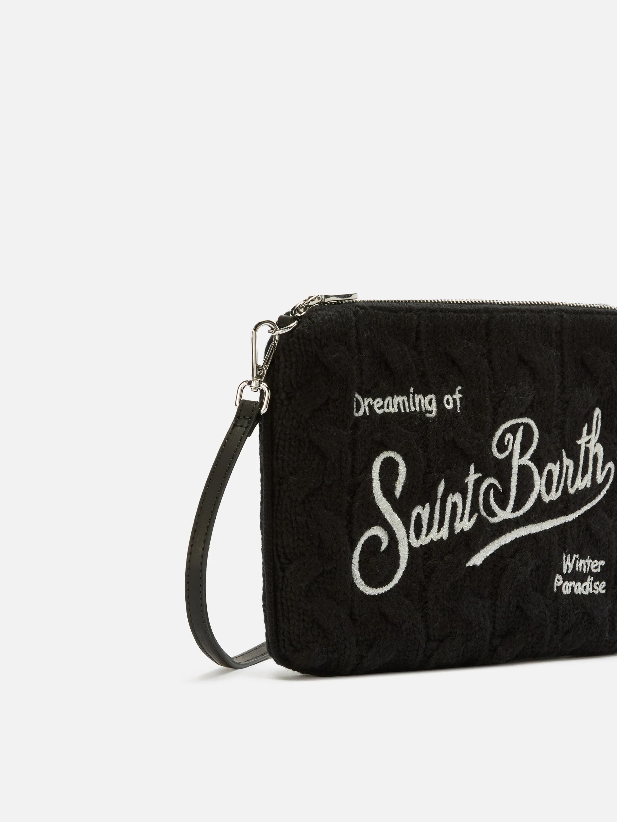 Parisienne Wool Braid Crossbody Bag in black braided wool blend - Image 4