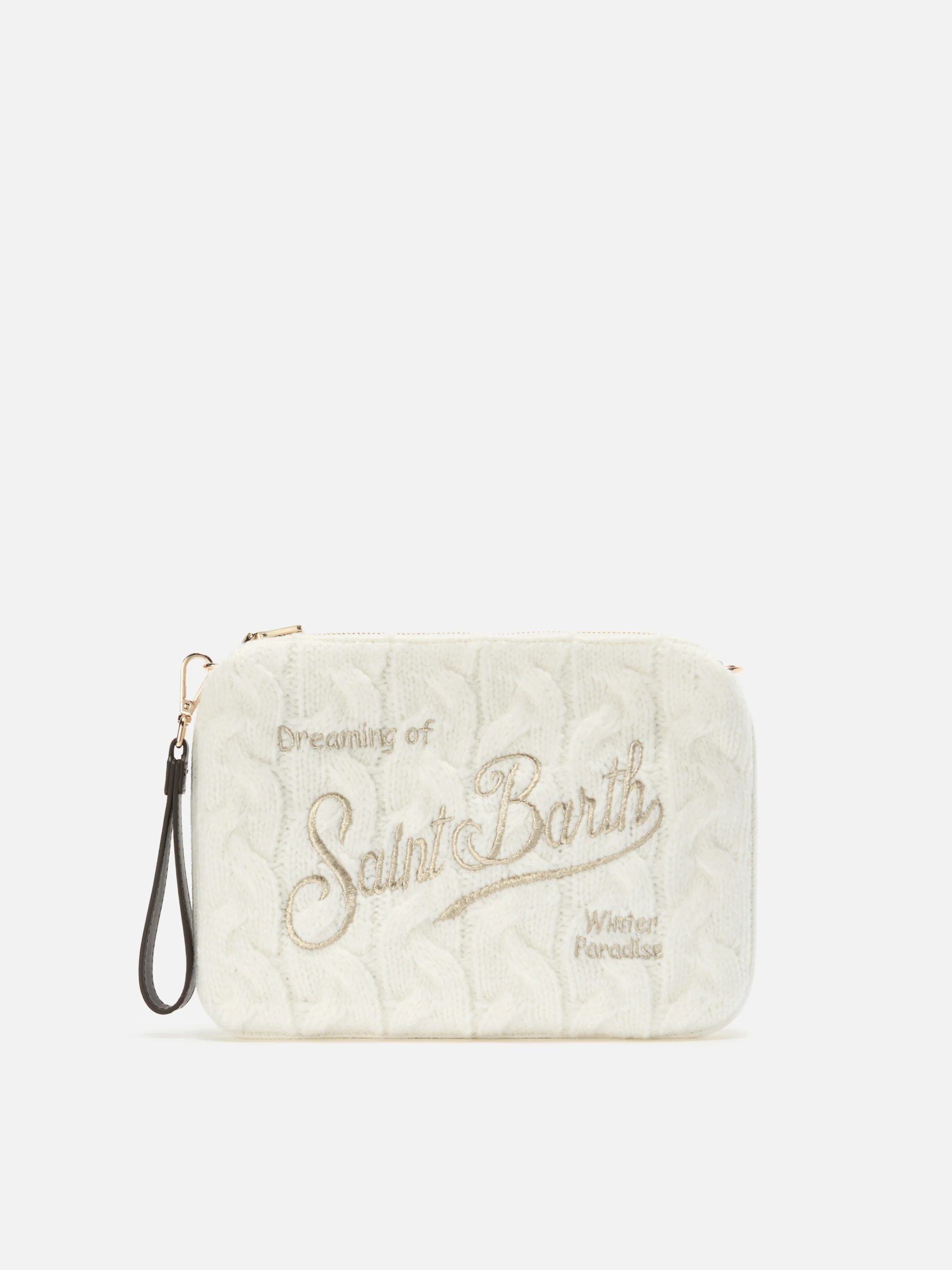 Parisienne Wool Braid Crossbody Bag in white braided wool blend - Image 3