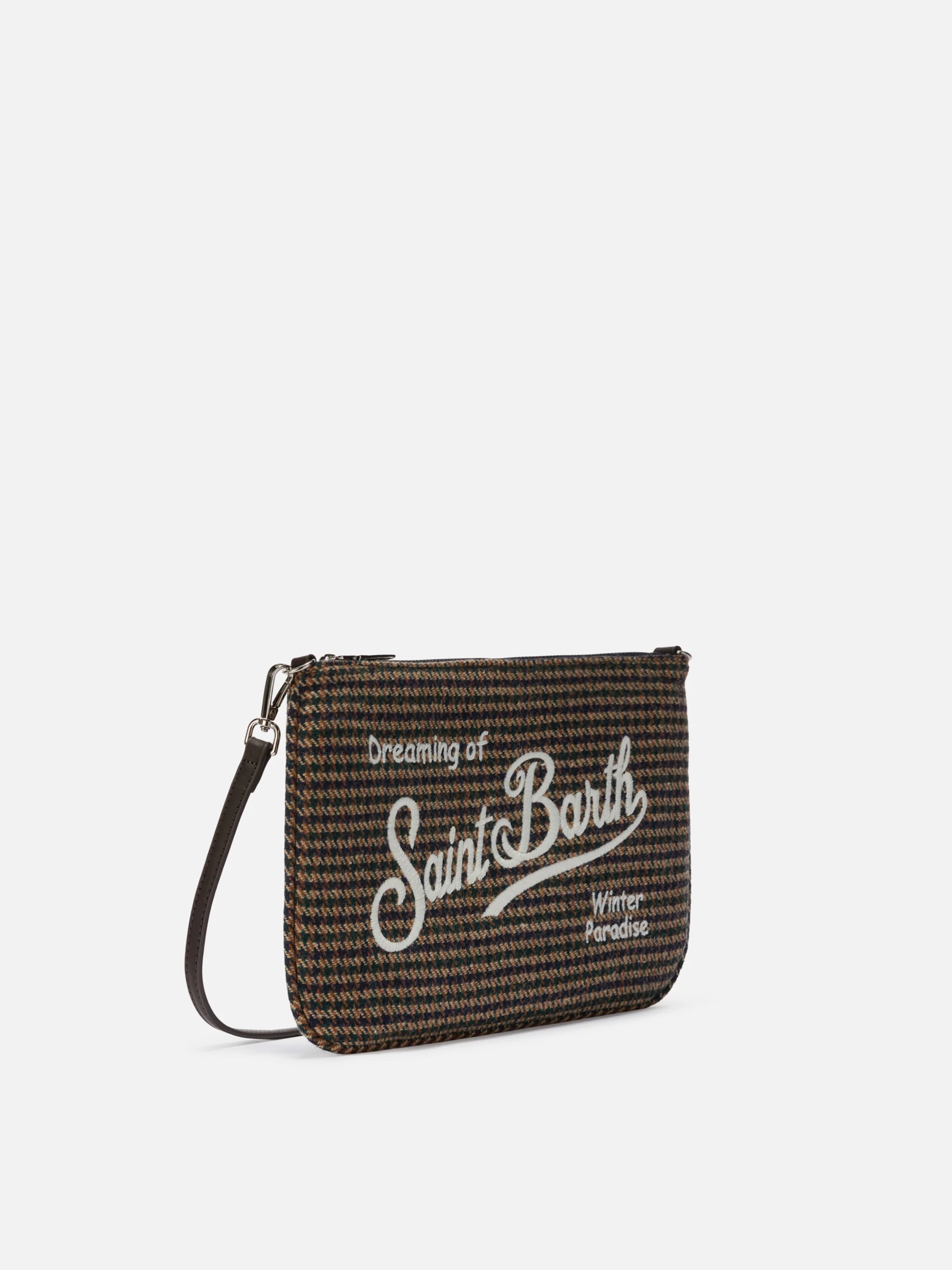 Parisienne Wool Crossbody Bag in houndstooth wool blend - Image 4