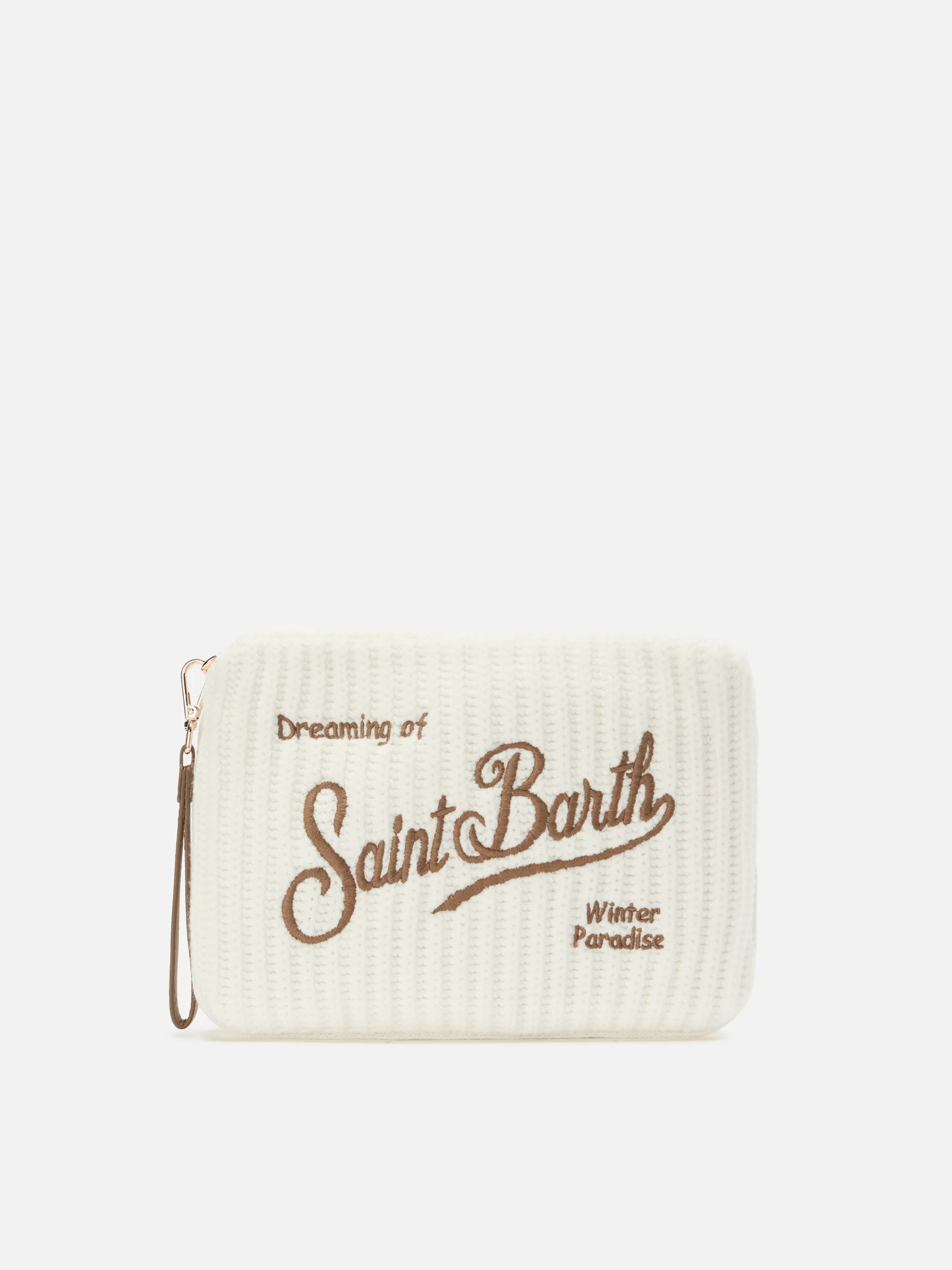 Parisienne Wool Rib Crossbody Bag in white ribbed wool blend - Image 3