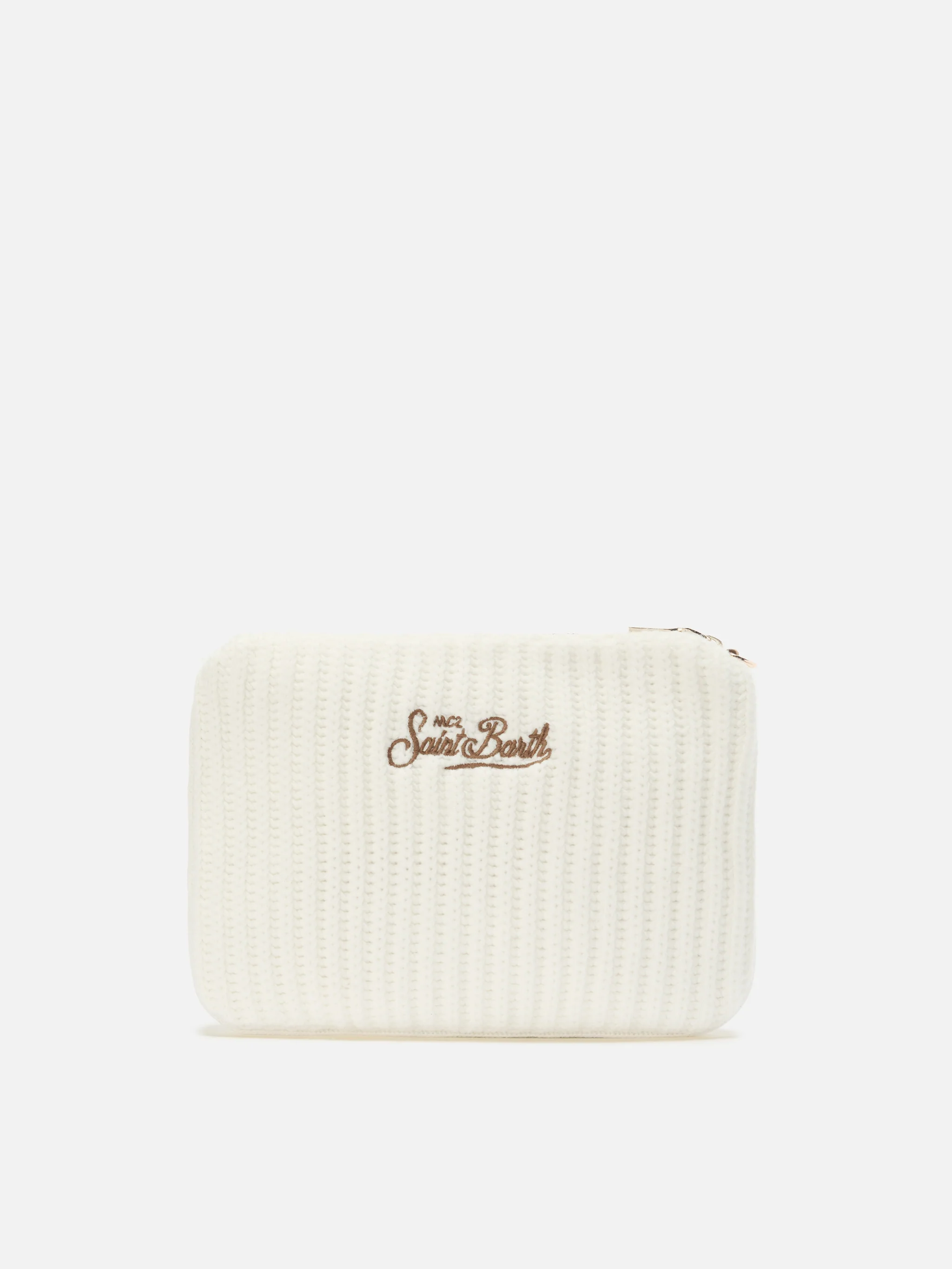 Parisienne Wool Rib Crossbody Bag in white ribbed wool blend - Image 6
