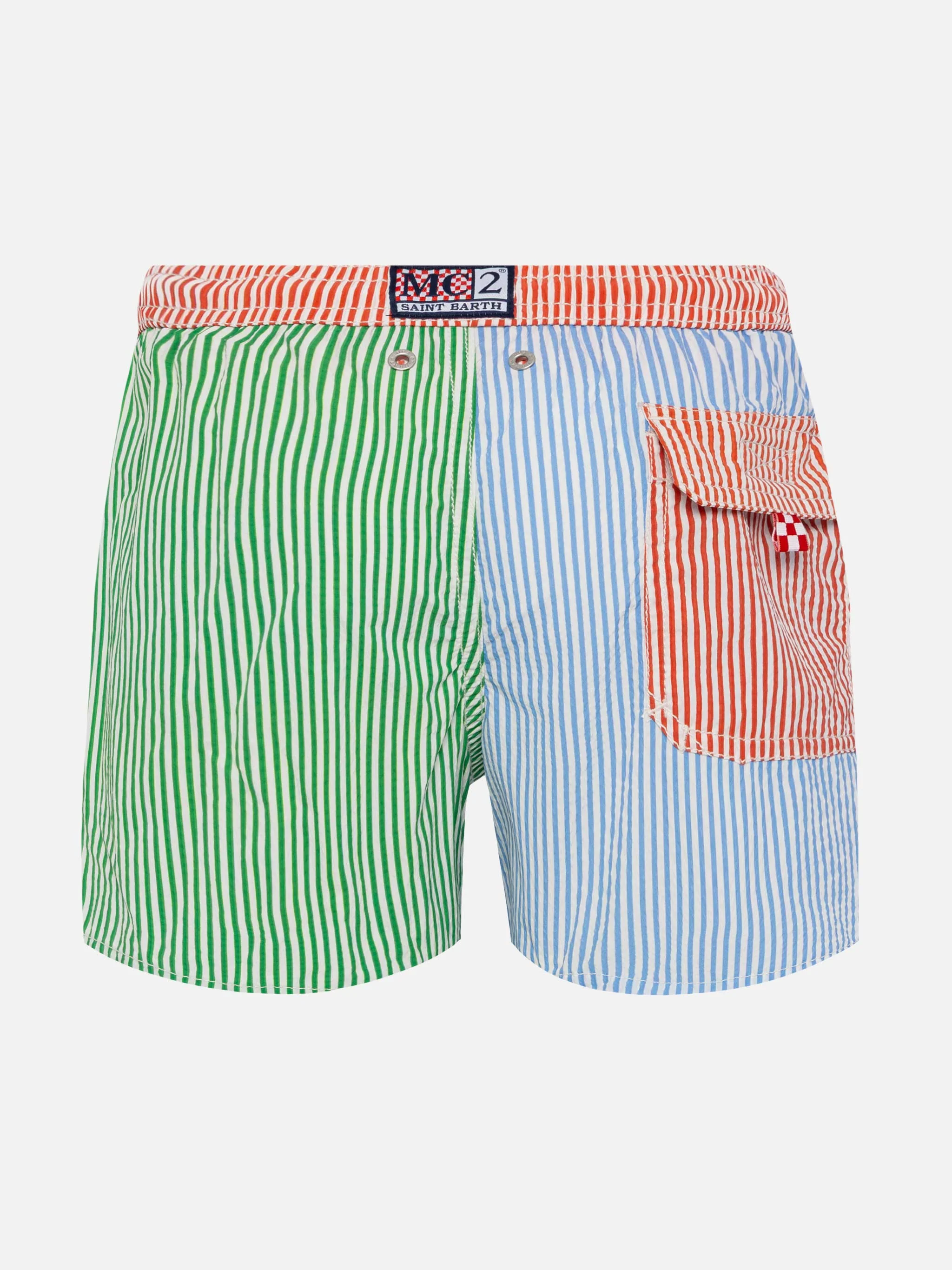 Patmos Jr seersucker striped mid-length swim shorts - Image 2