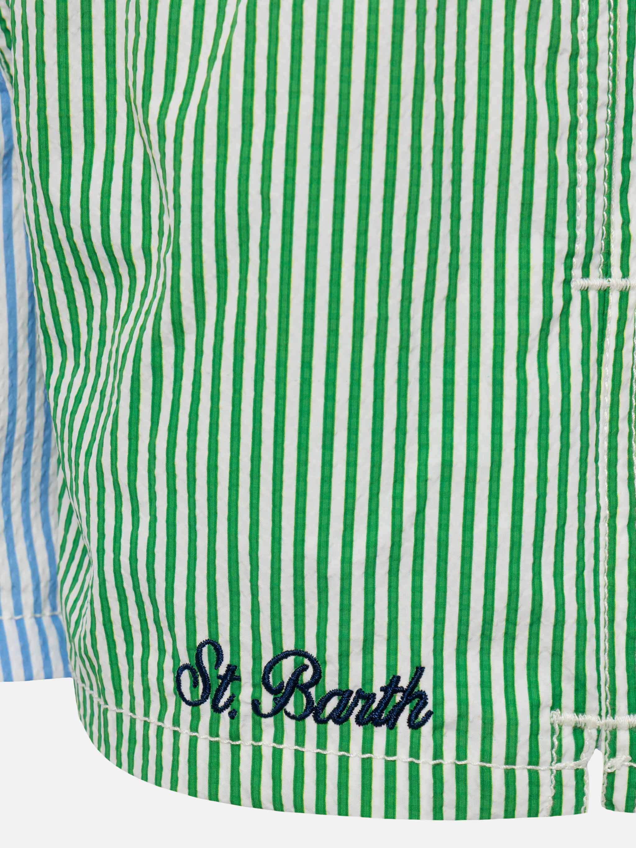 Patmos Jr seersucker striped mid-length swim shorts - Image 4