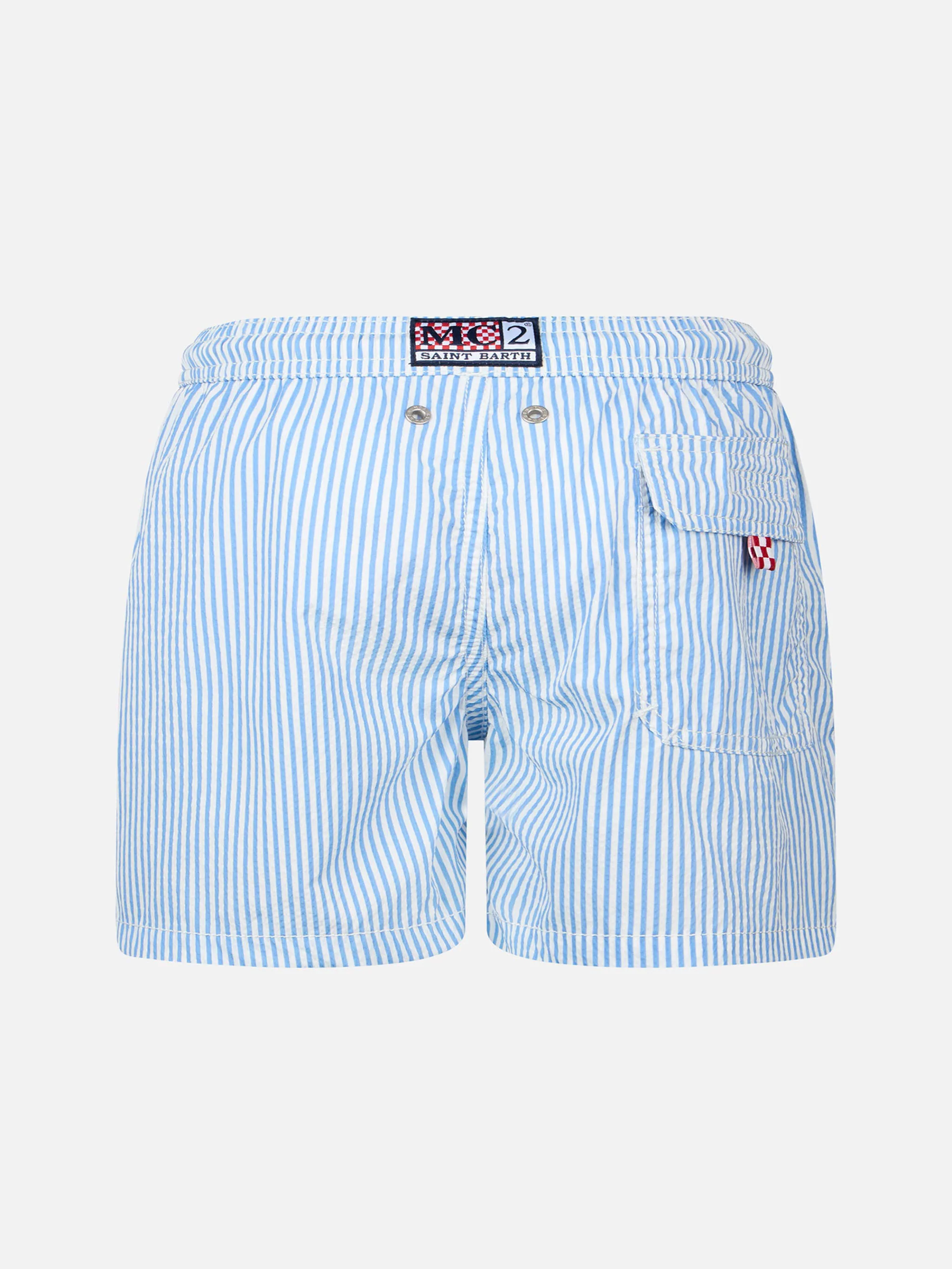 Patmos Jr seersucker striped mid-length swim shorts - Image 2