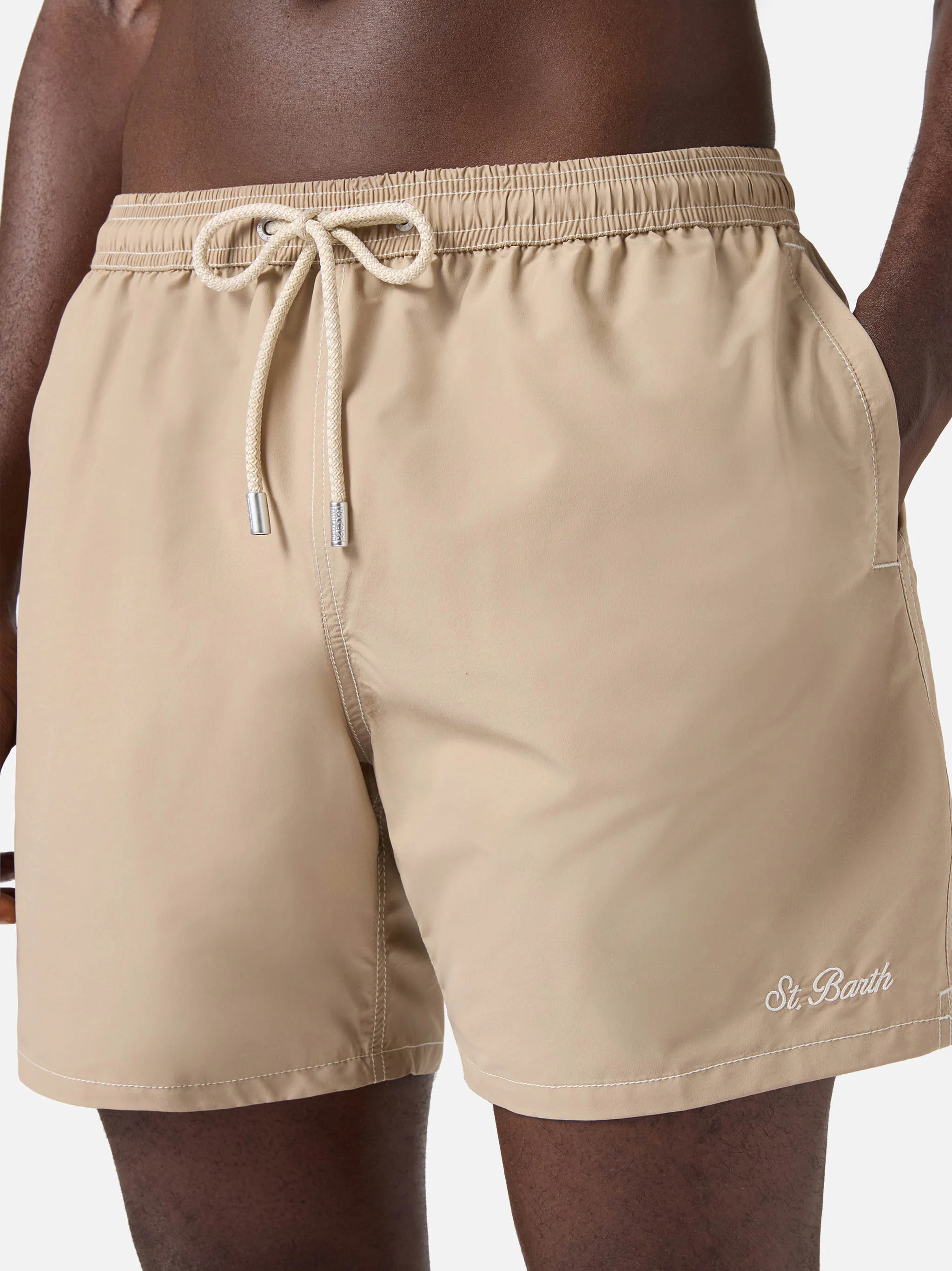 Patmos classic swim shorts in beige - Image 4