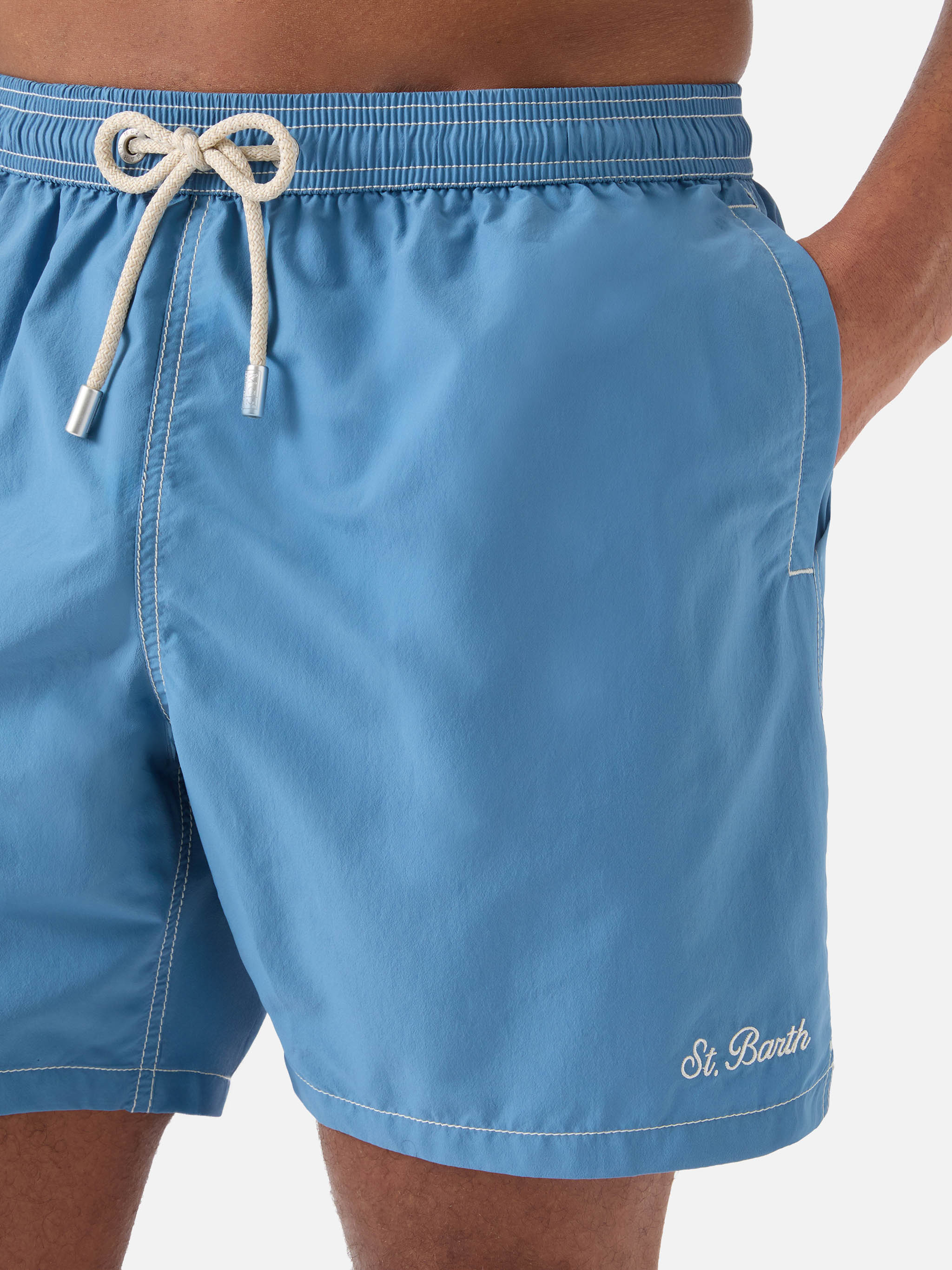 Patmos classic swim shorts in dusty blue - Image 4