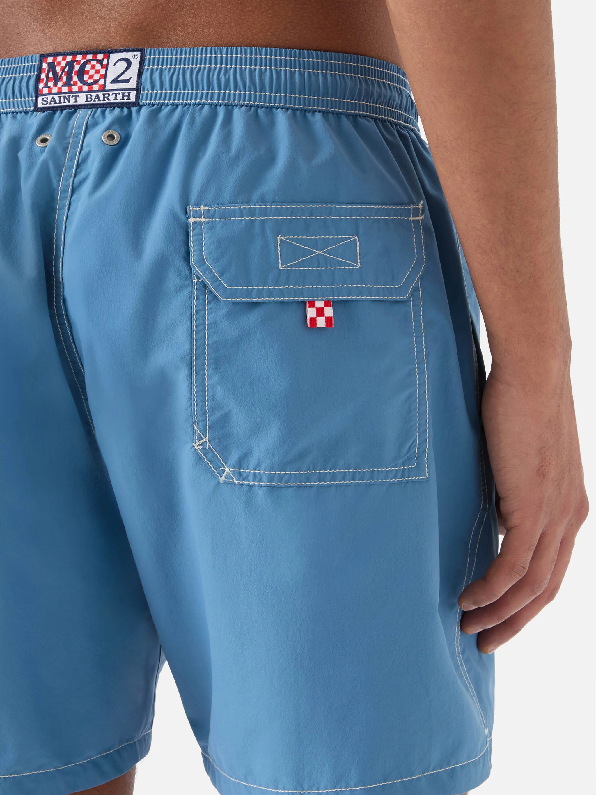 Patmos classic swim shorts in dusty blue - Image 6