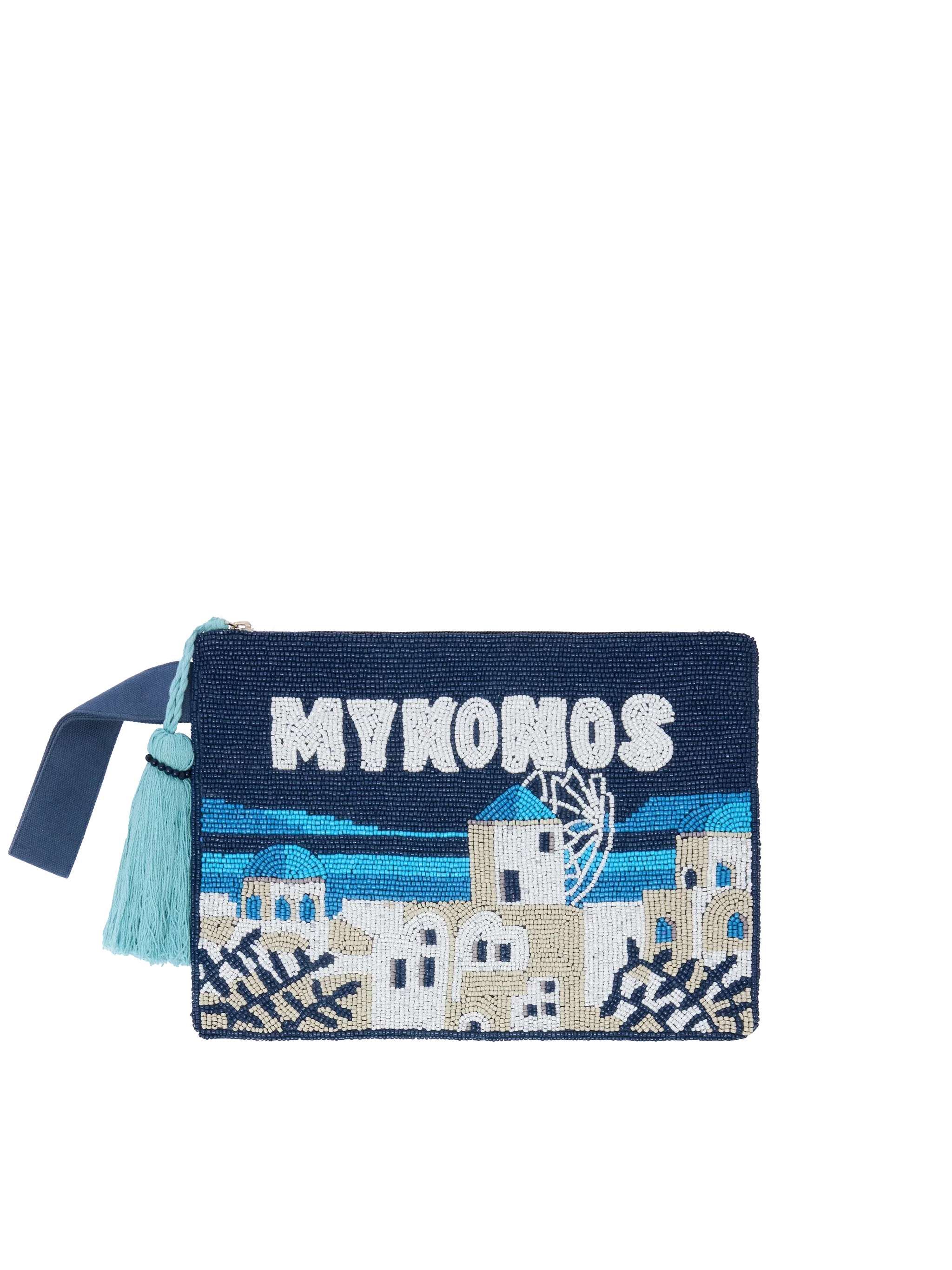 Pearl Pouch with Mykonos beaded postcard