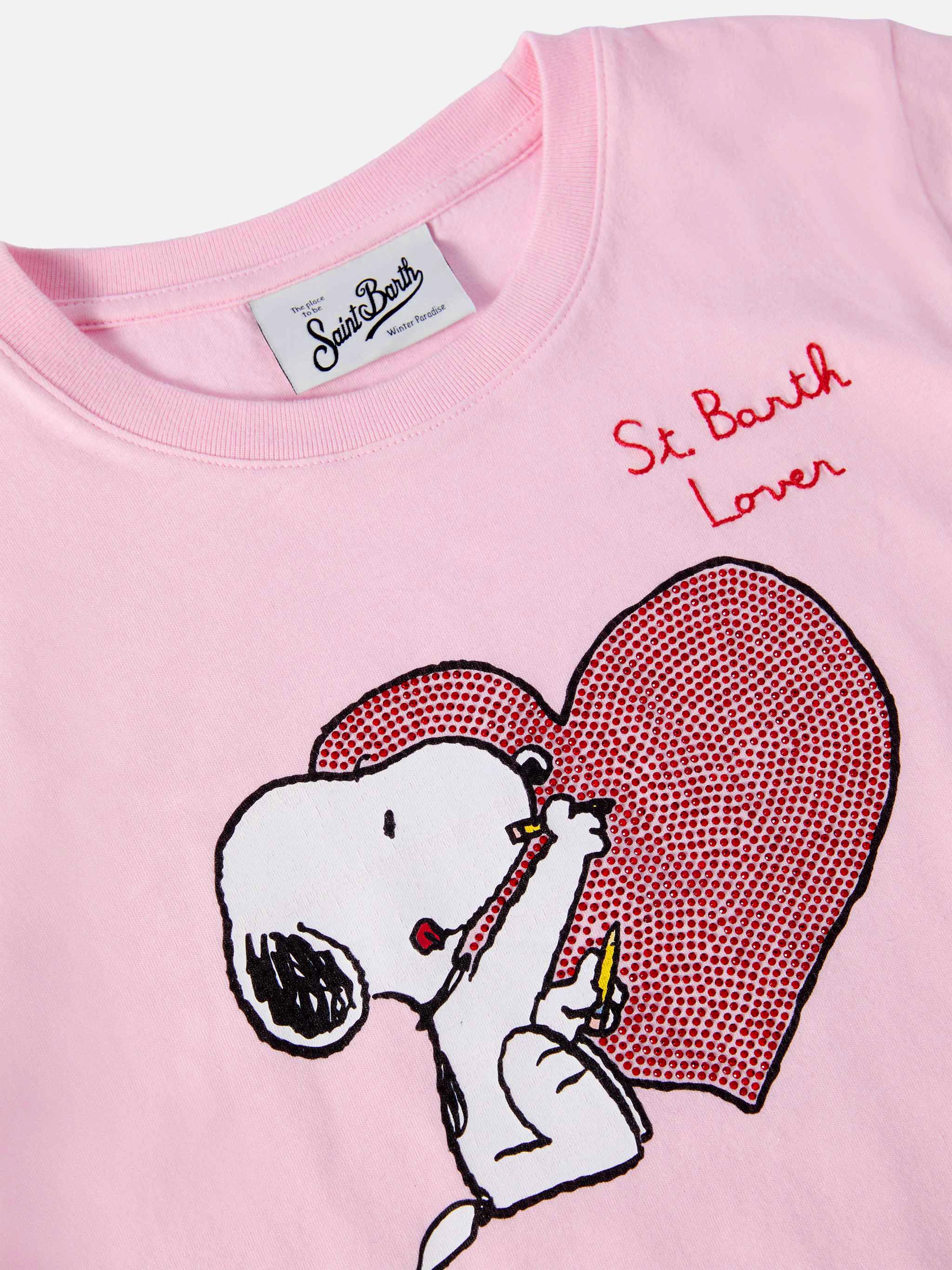 Penny pink t-shirt  Snoopy print with rhinestones | Special edition - Image 2