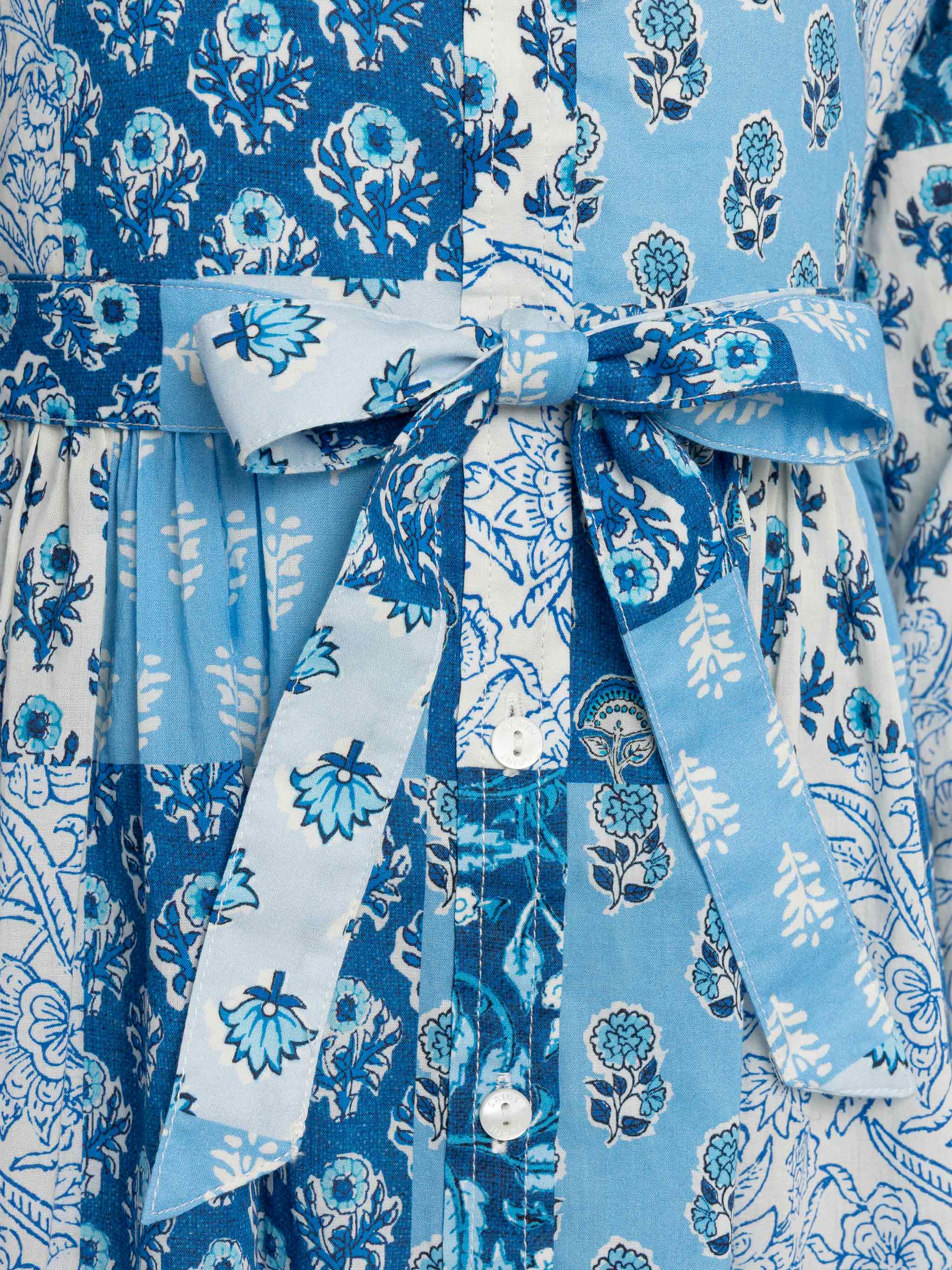 Philipa Jr long shirt dress with flower patch print - Image 3