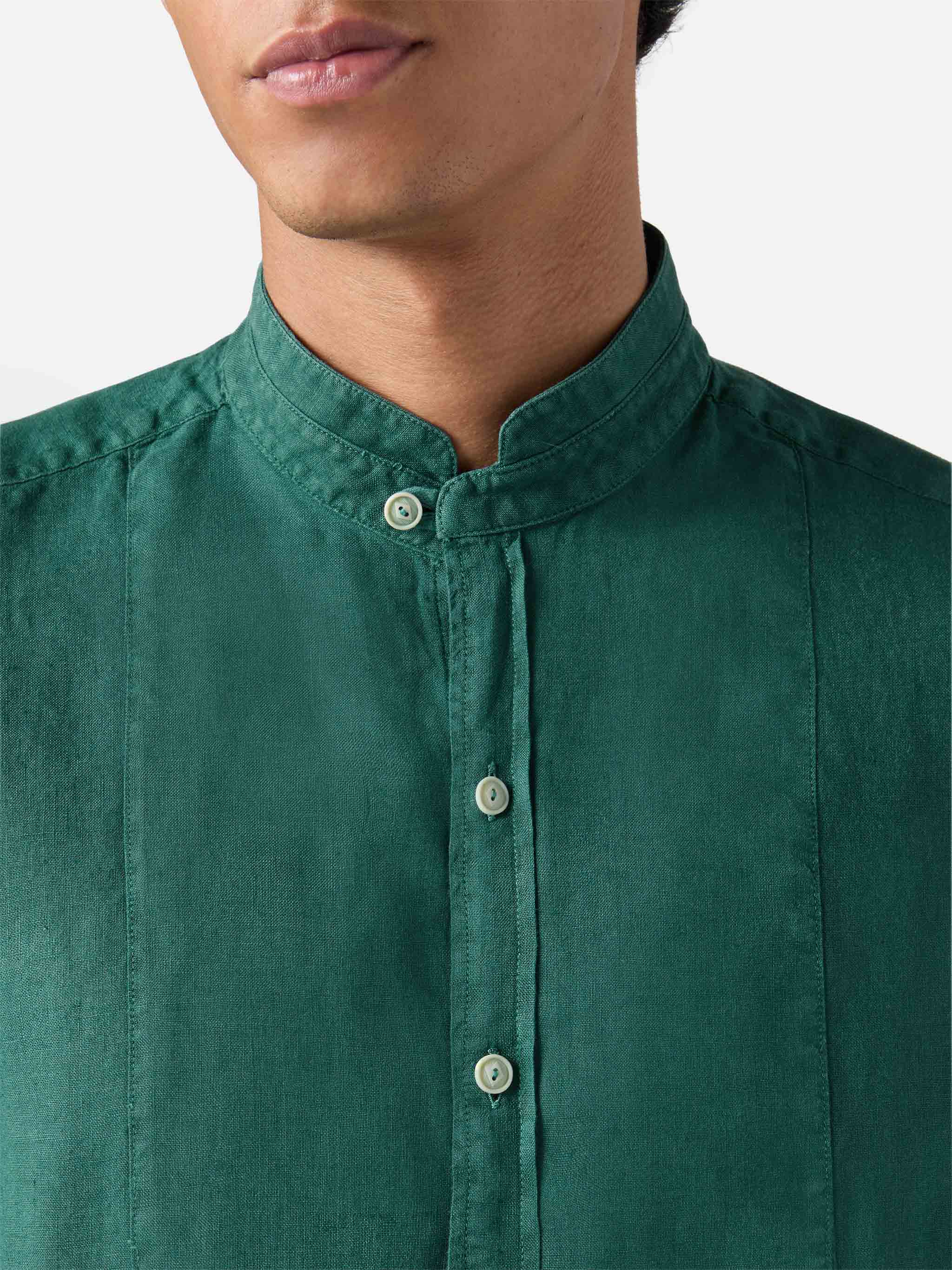 Pierre shirt in green linen - Image 2