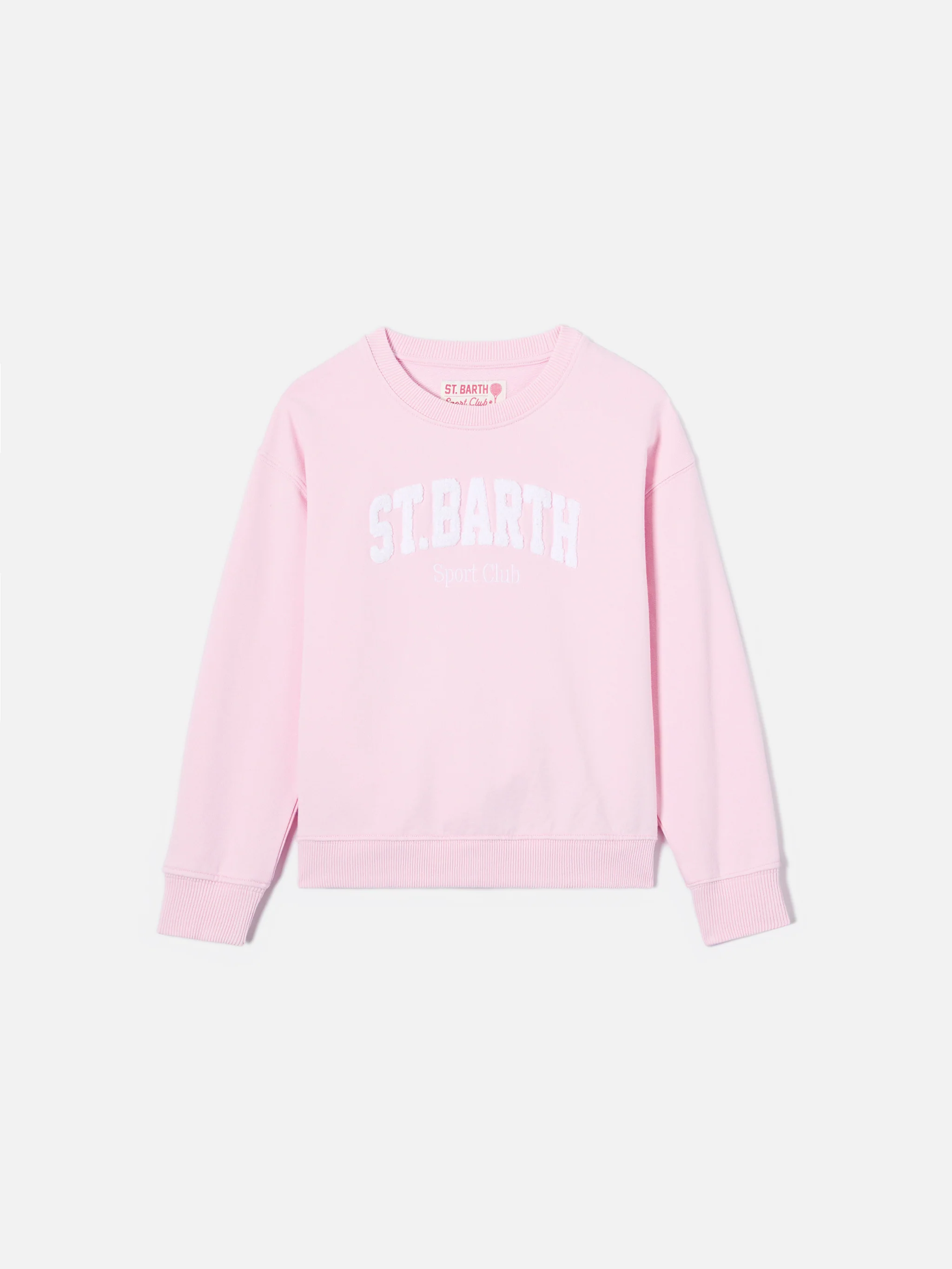 Briony Crewneck Sweatshirt in pink with terry-effect logo