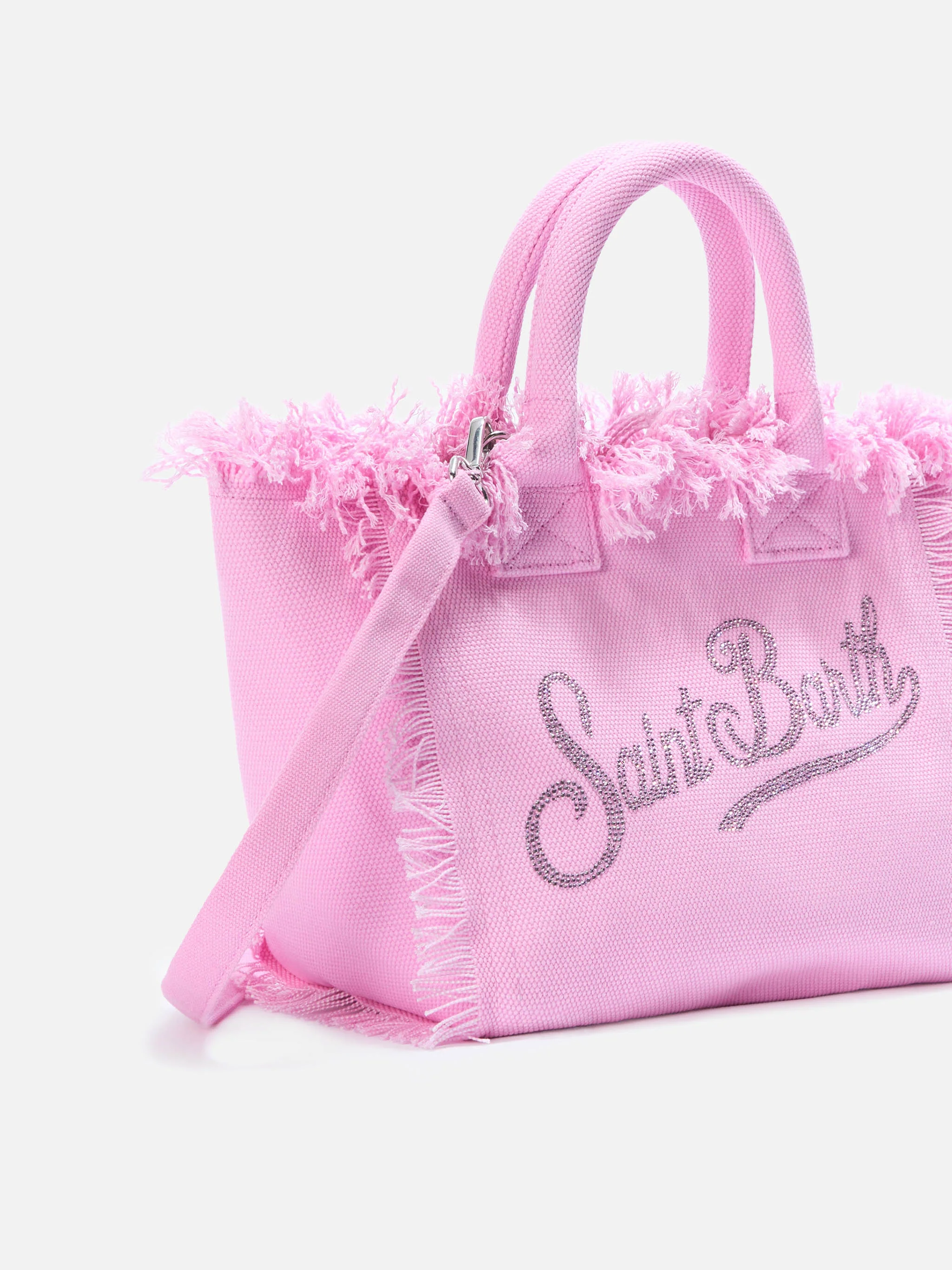 Pink canvas Colette bag with rhinestone logo - Image 3