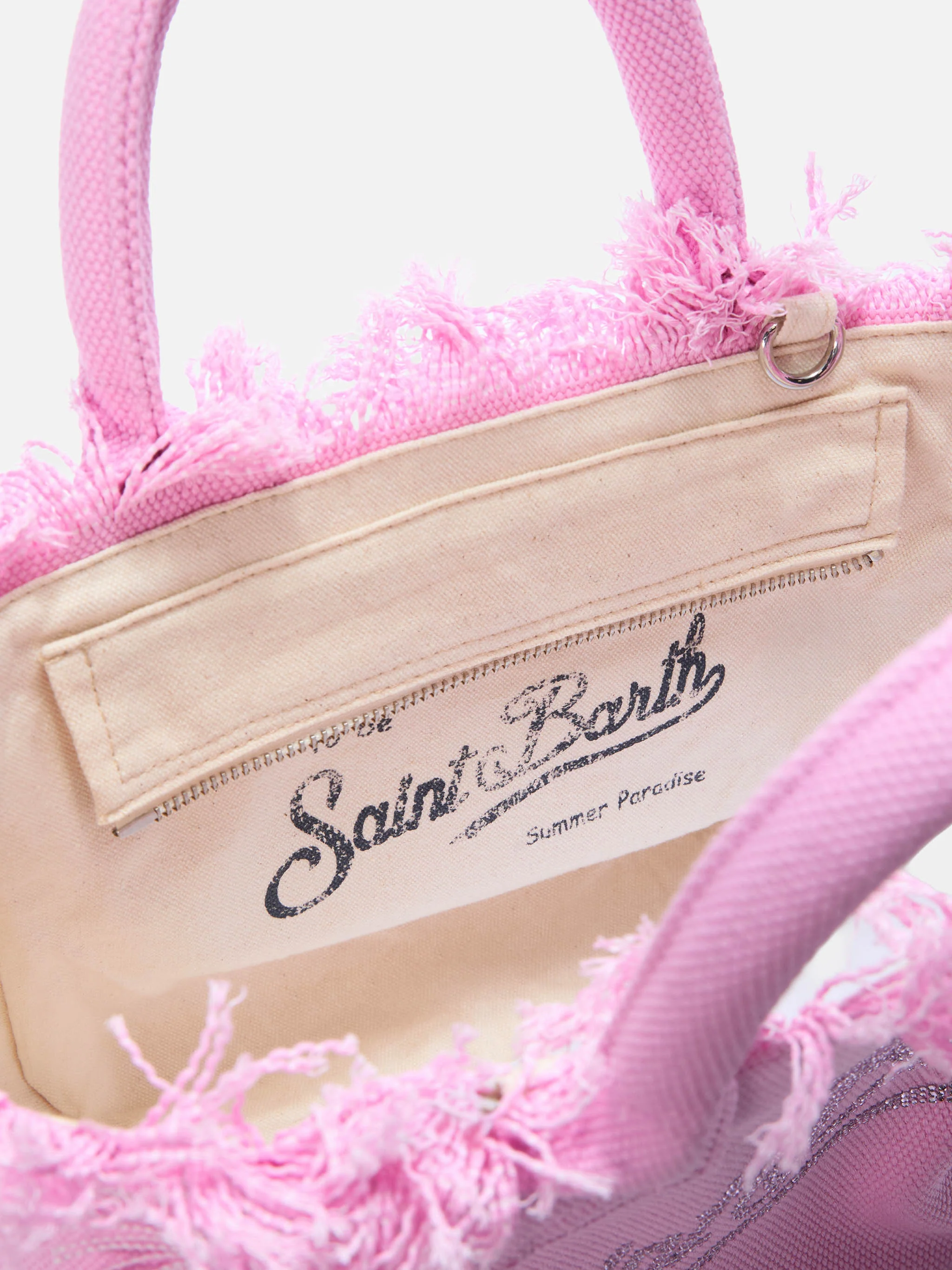 Pink canvas Colette bag with rhinestone logo - Image 4