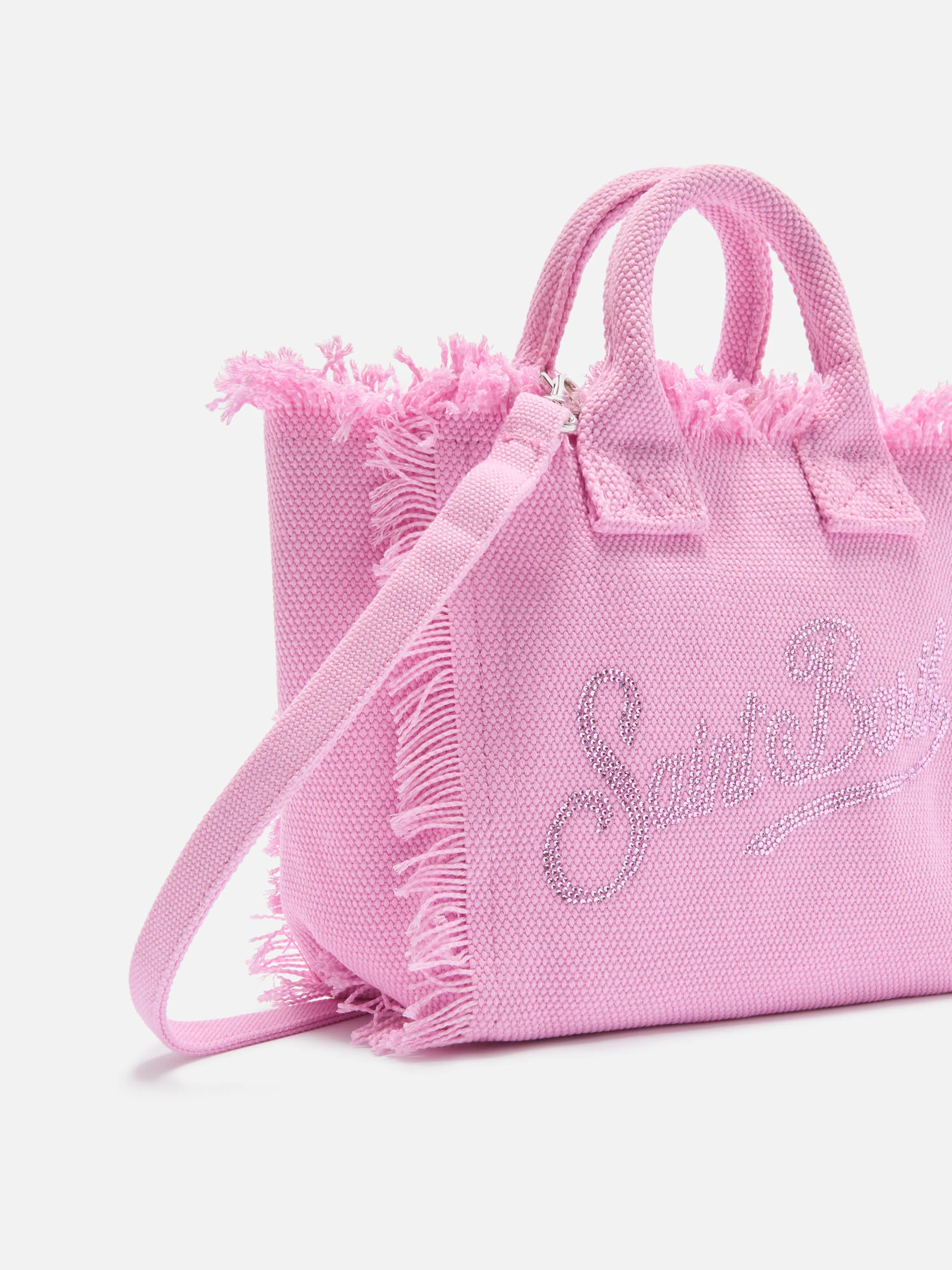 Pink canvas Vanity mini bag with rhinestone logo - Image 3