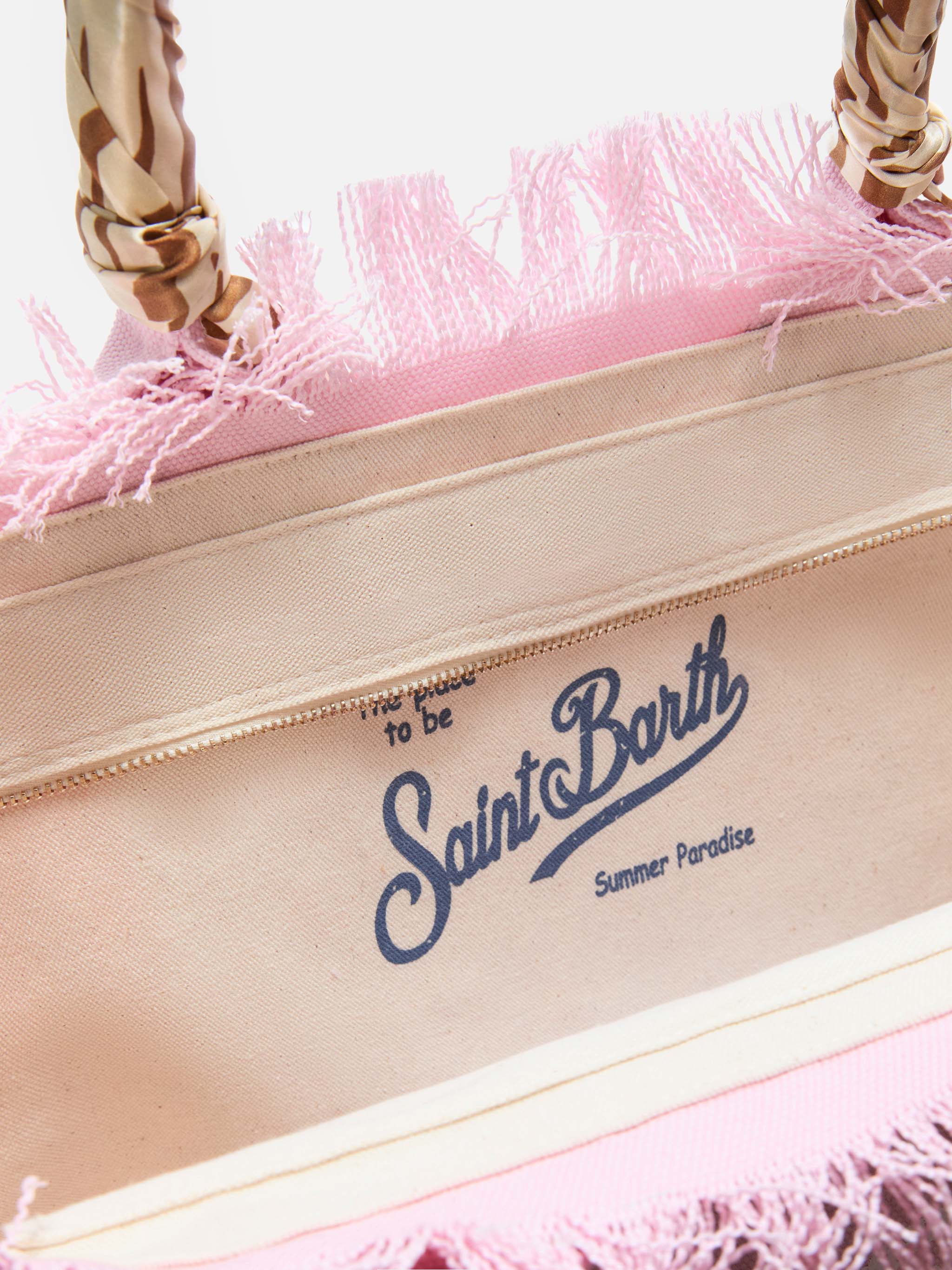 Pink Canvas Vanity regular bag with removable twill - Image 4