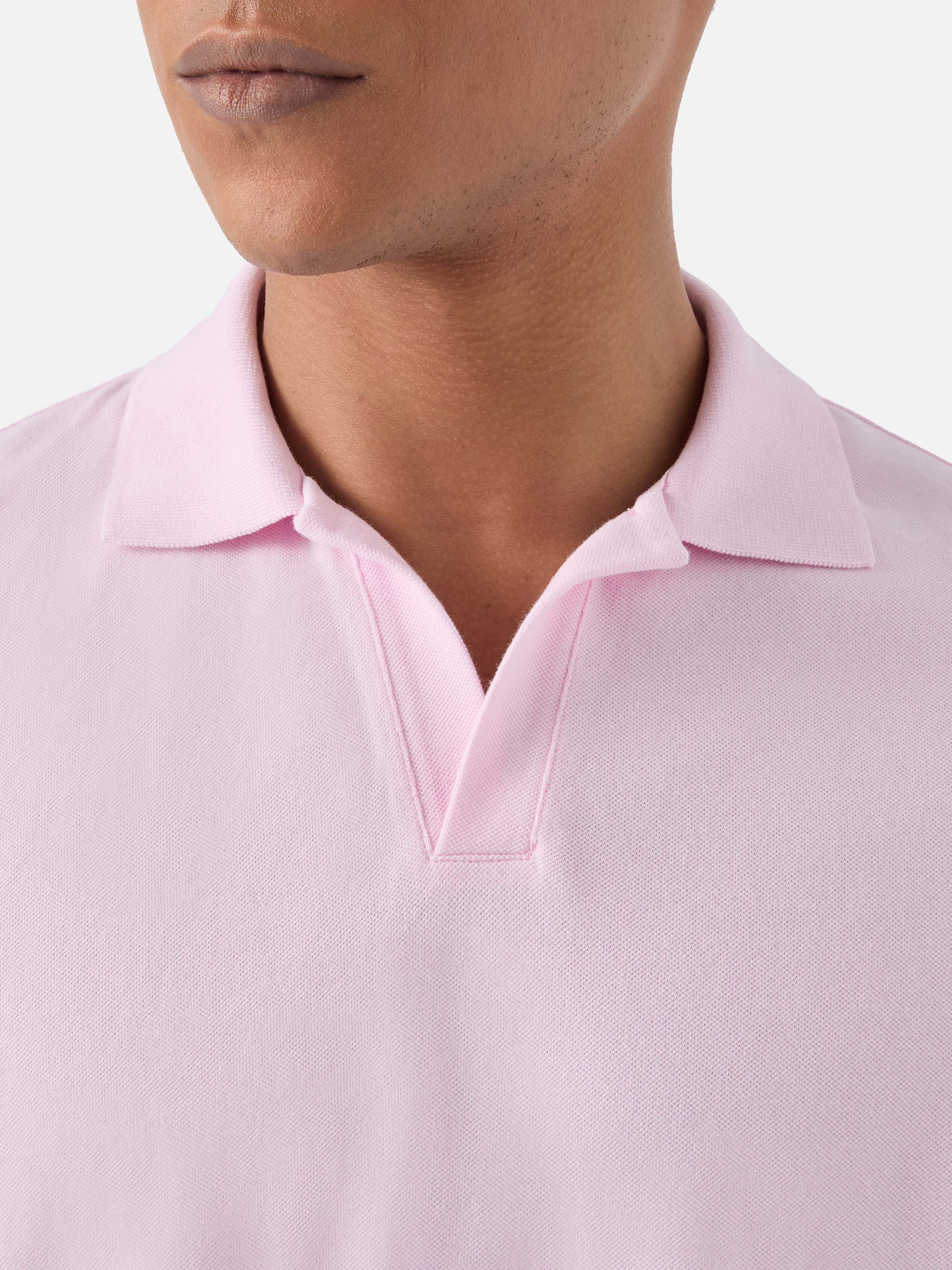 Charles polo in pink cotton piquet - Image 2