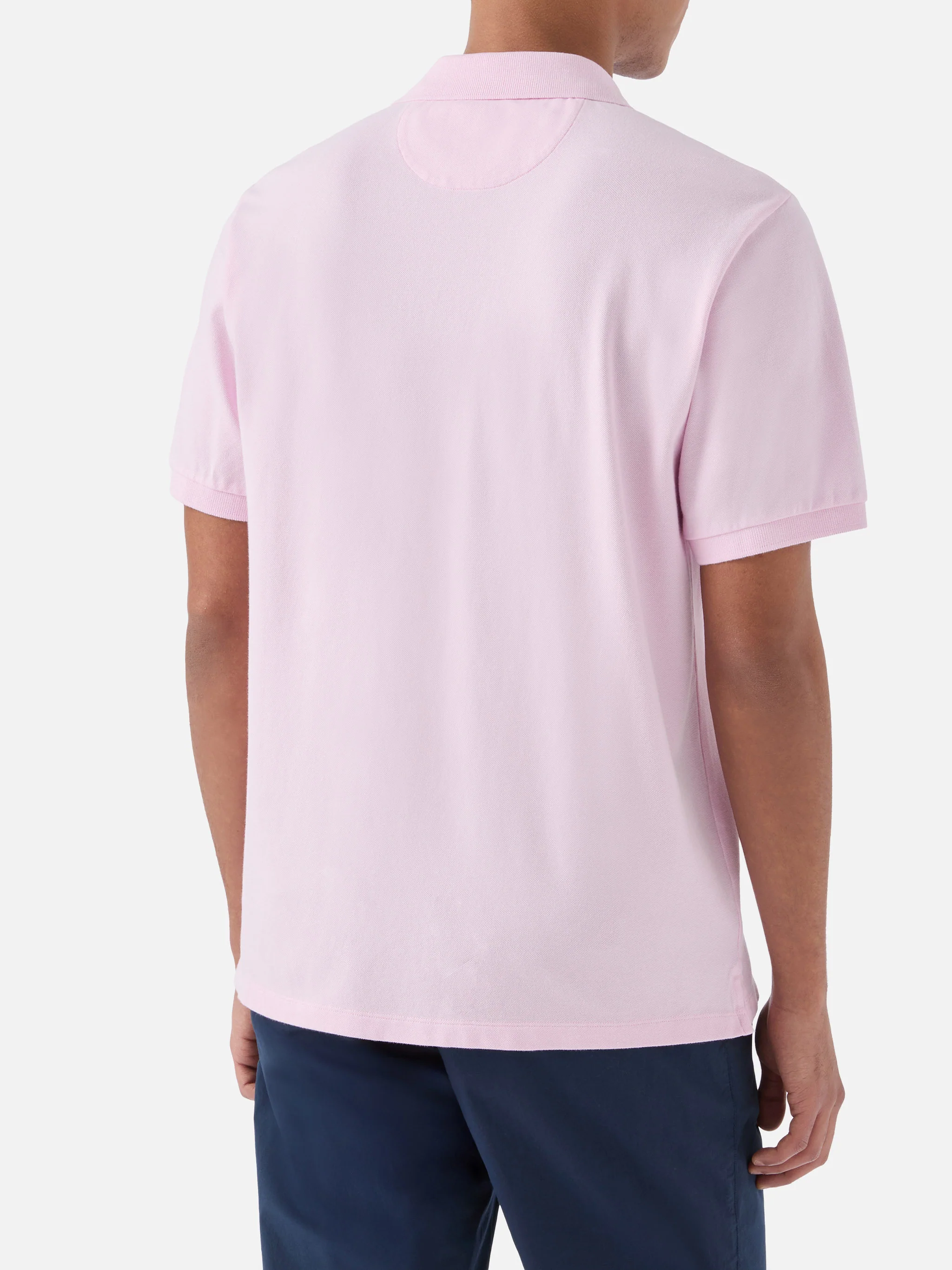 Charles polo in pink cotton piquet - Image 3