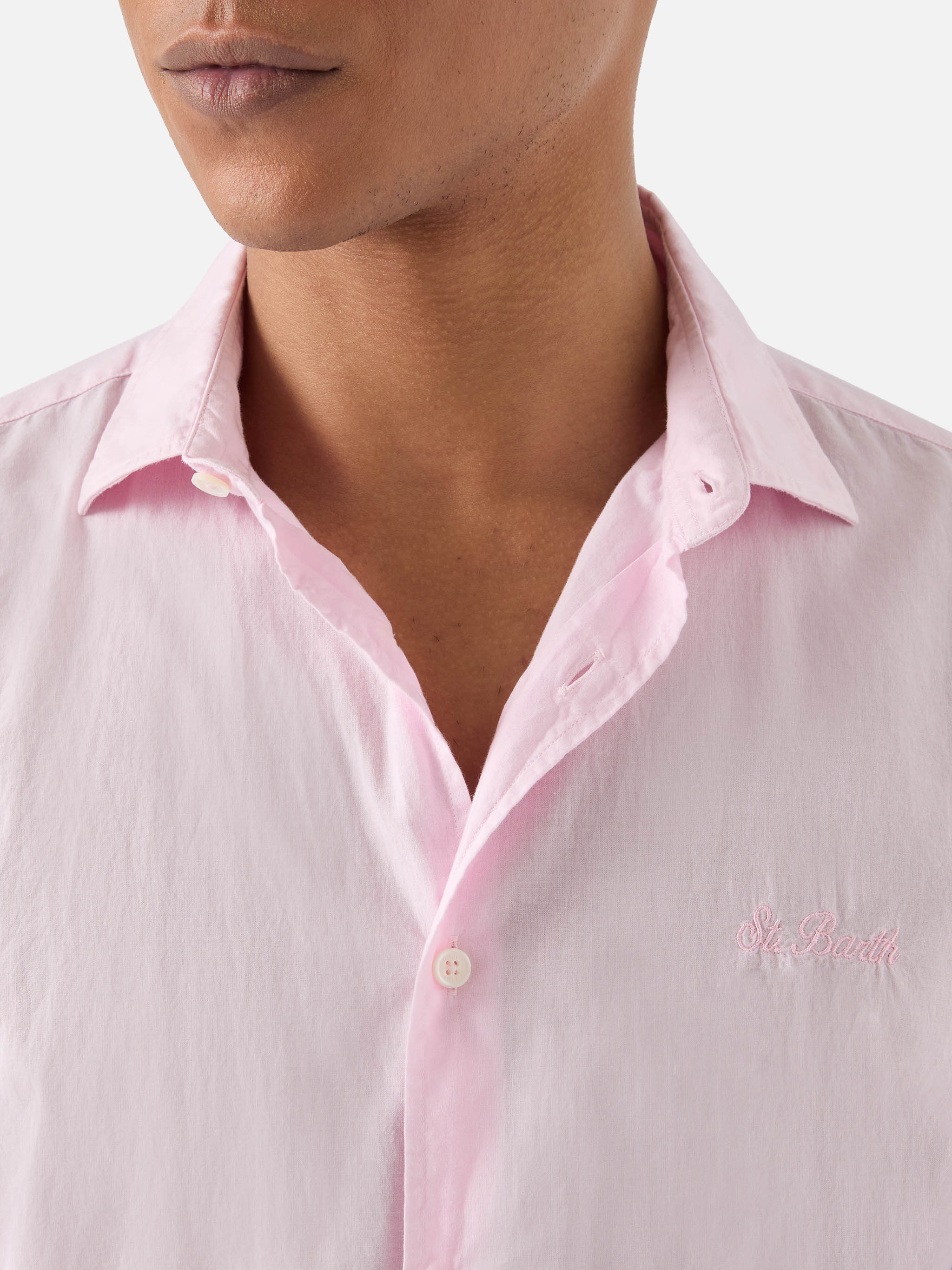 Pink Chemise Ice shirt in pure cotton voile - Image 2