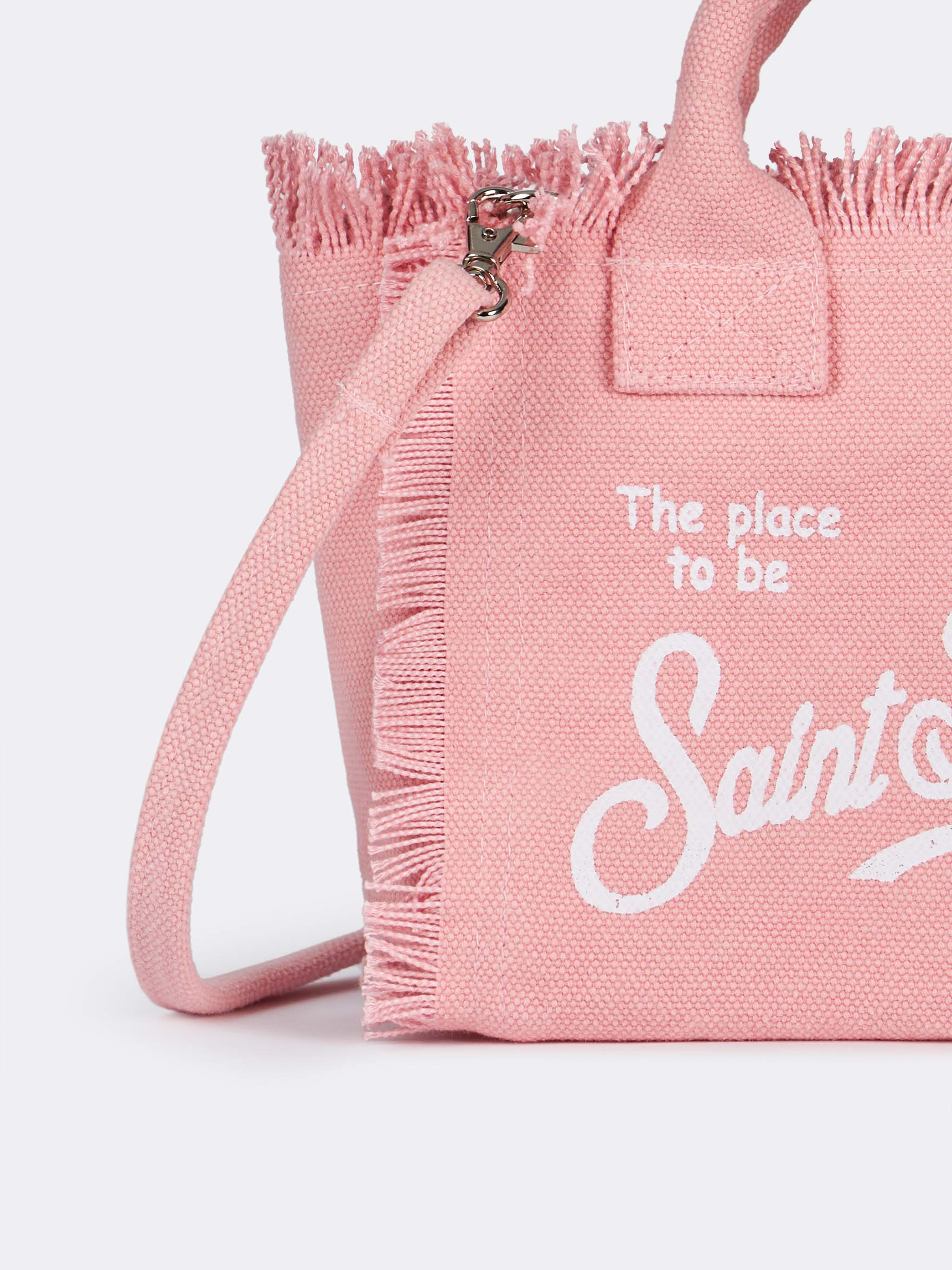 Pink cotton canvas Mini Vanity bag - Image 3