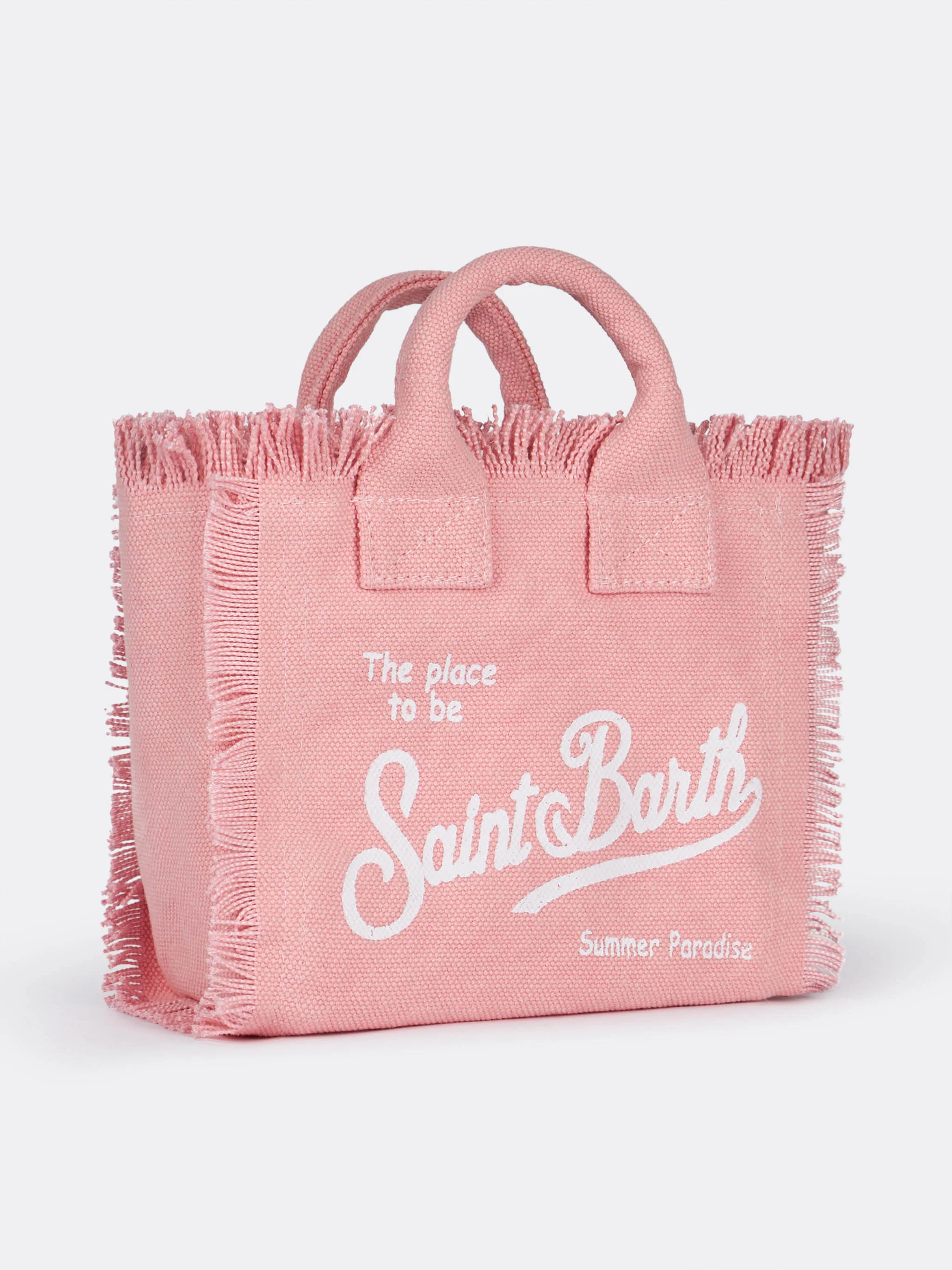 Pink cotton canvas Mini Vanity bag - Image 5