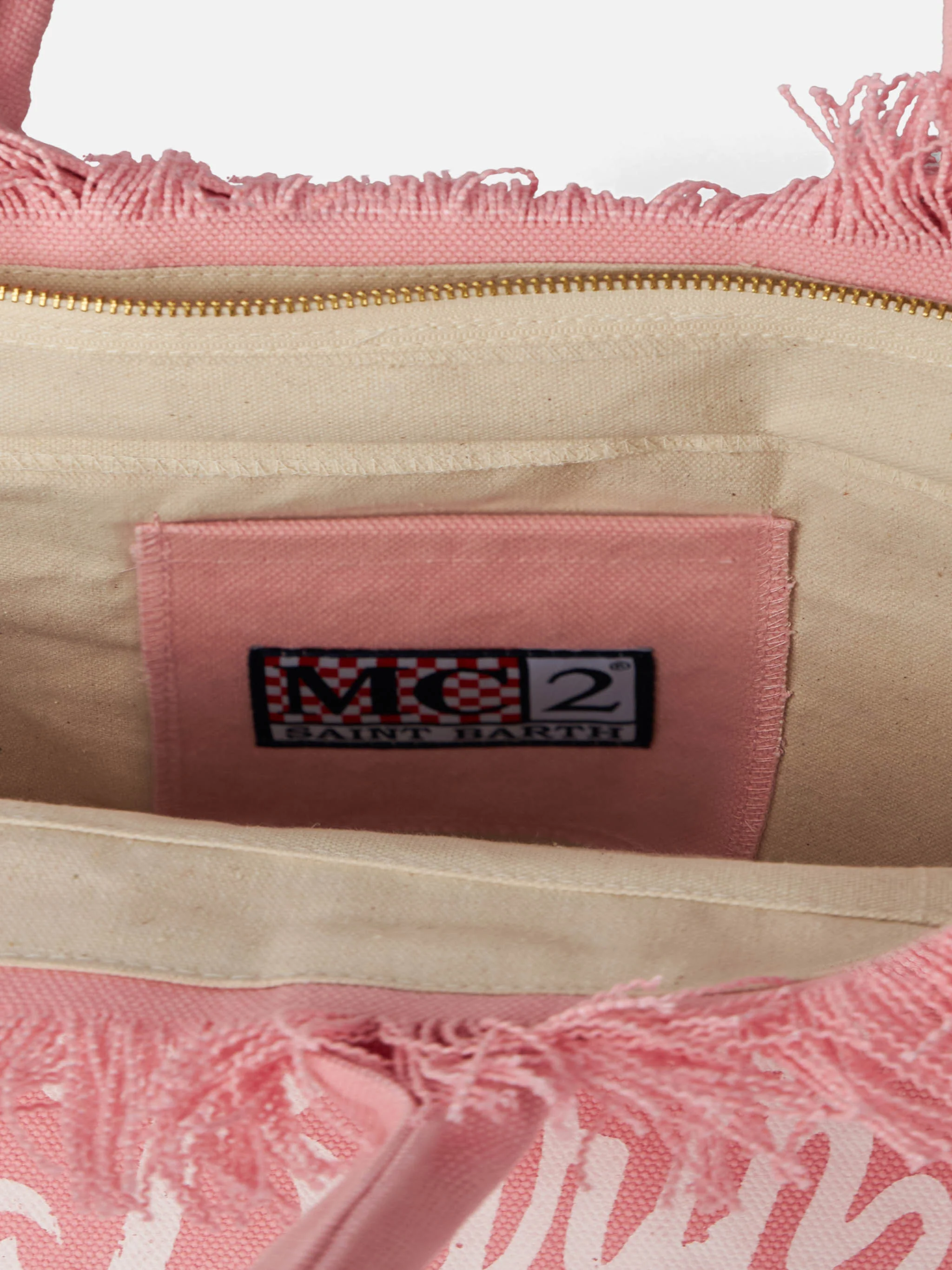 Pink cotton canvas Vanity tote bag - Image 5