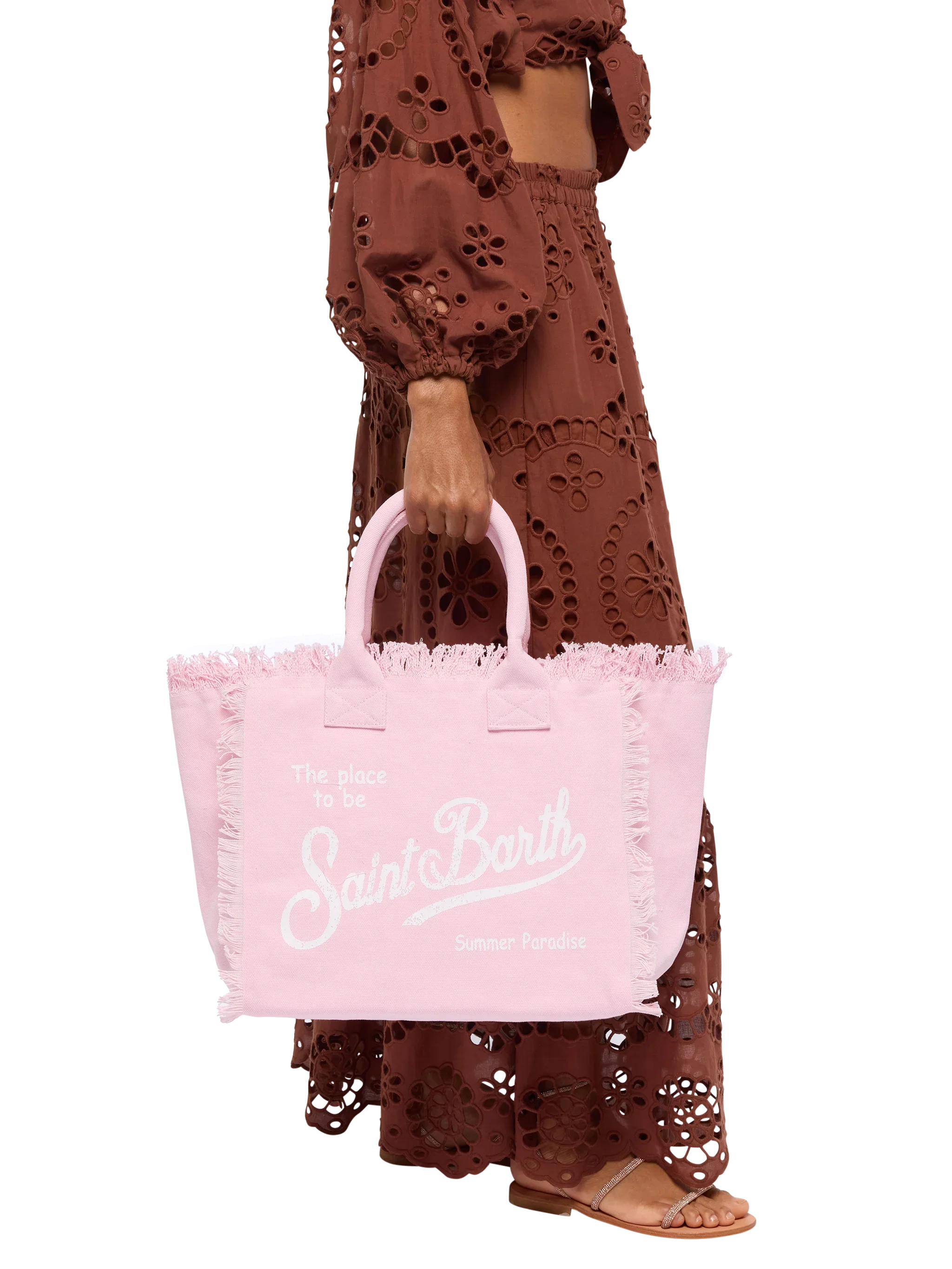 Pink cotton canvas Vanity tote bag - Image 2