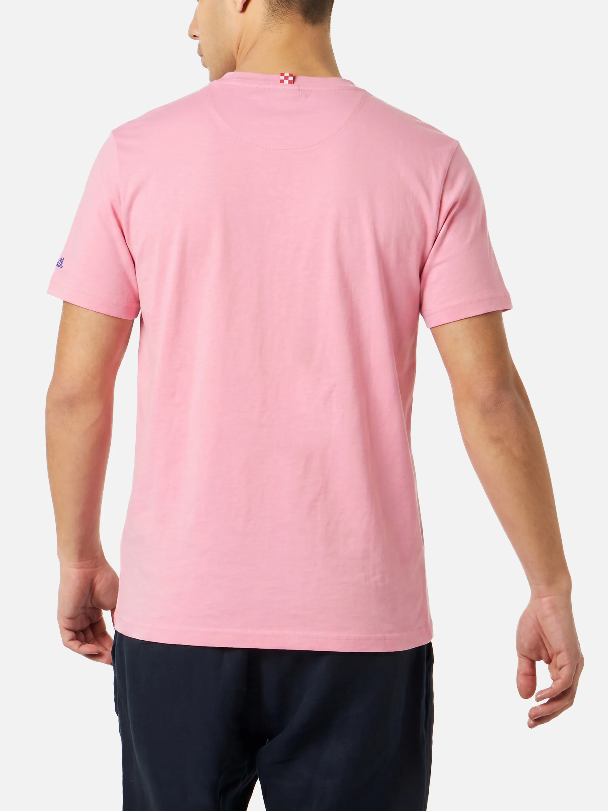 Pink Blanche t-shirt with multicolor printed pocket | Special Edition - Image 4