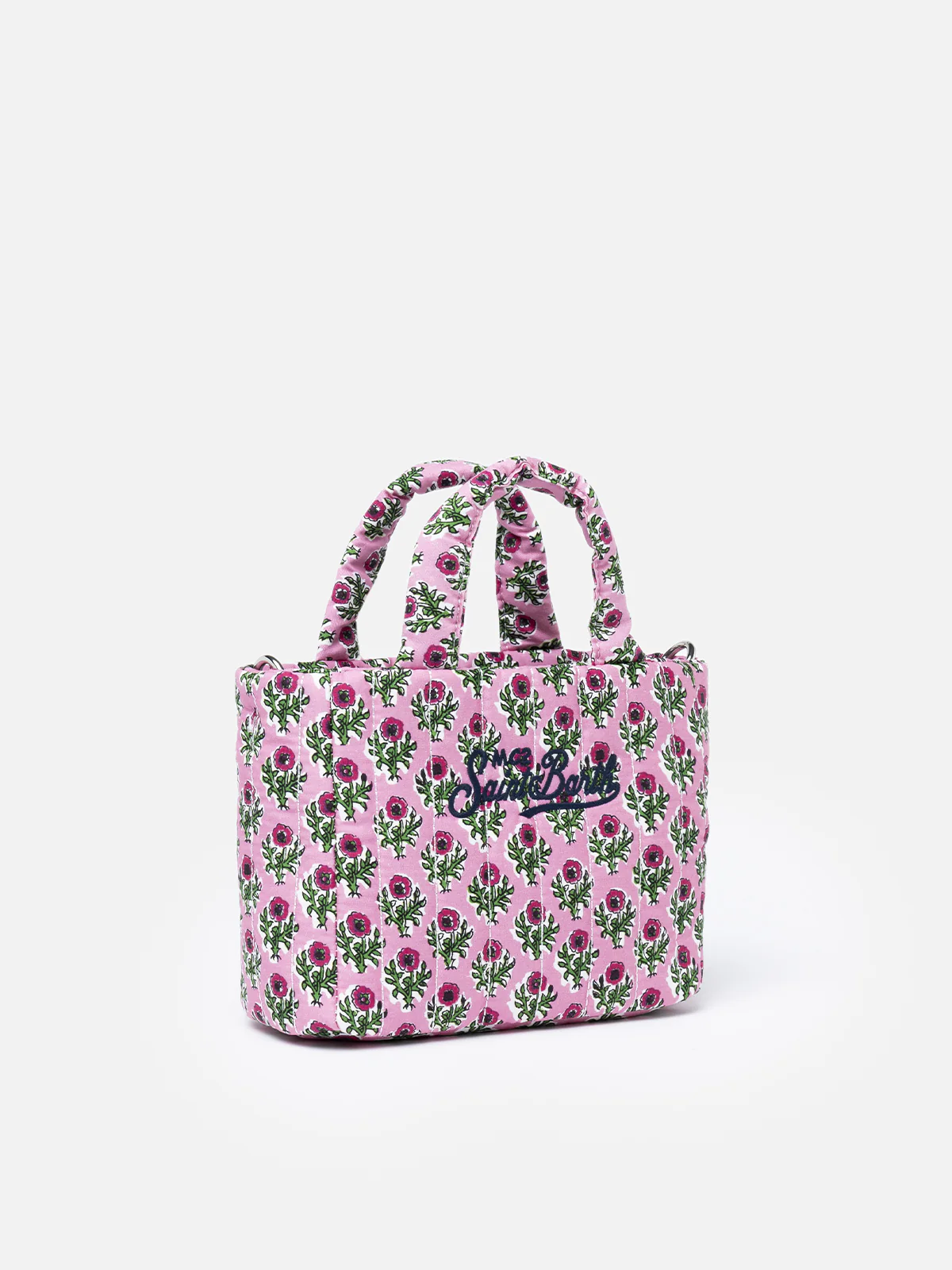 Pink flower quilted Soft Tote Mini bag - Image 3