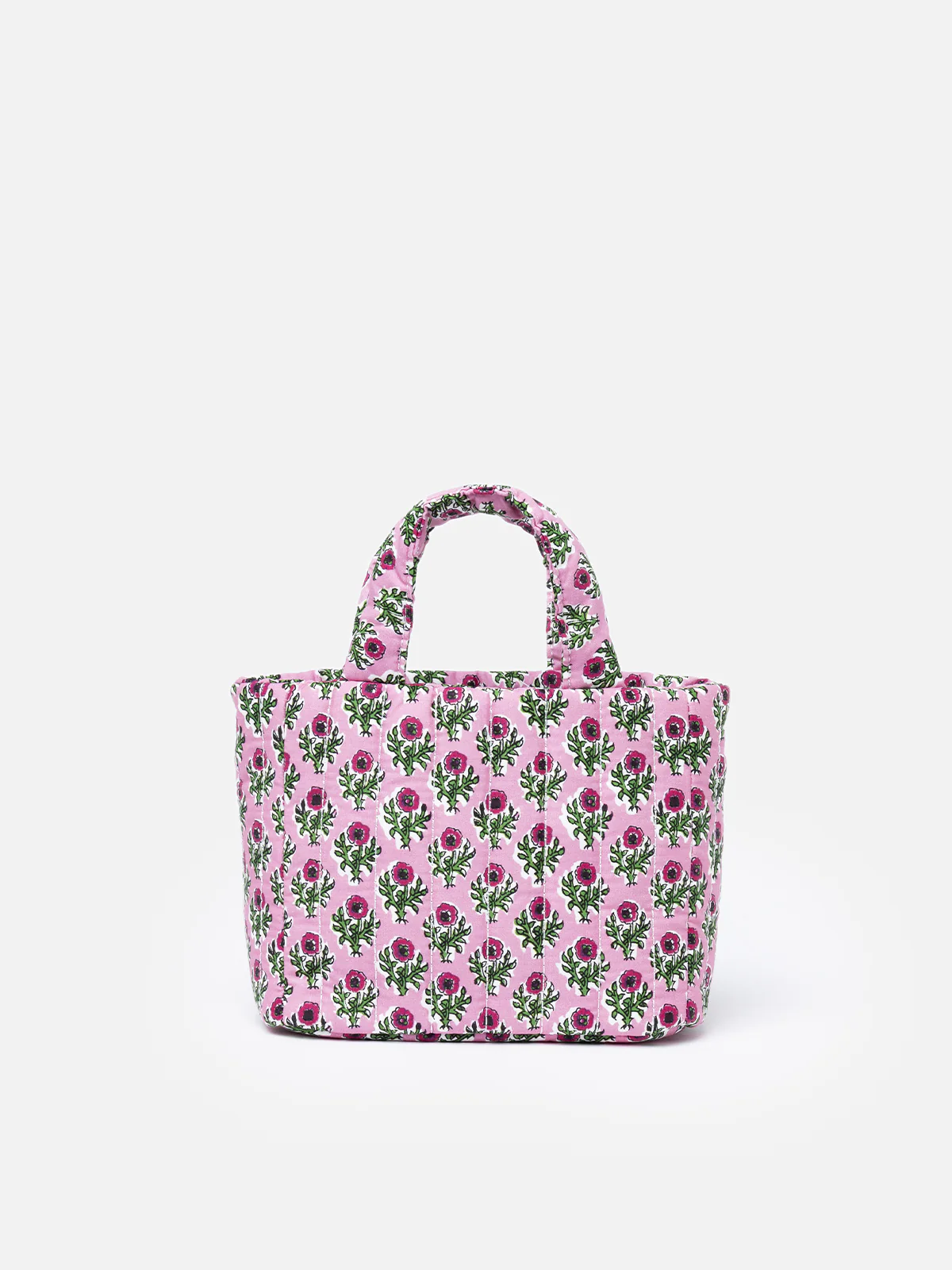 Pink flower quilted Soft Tote Mini bag - Image 4