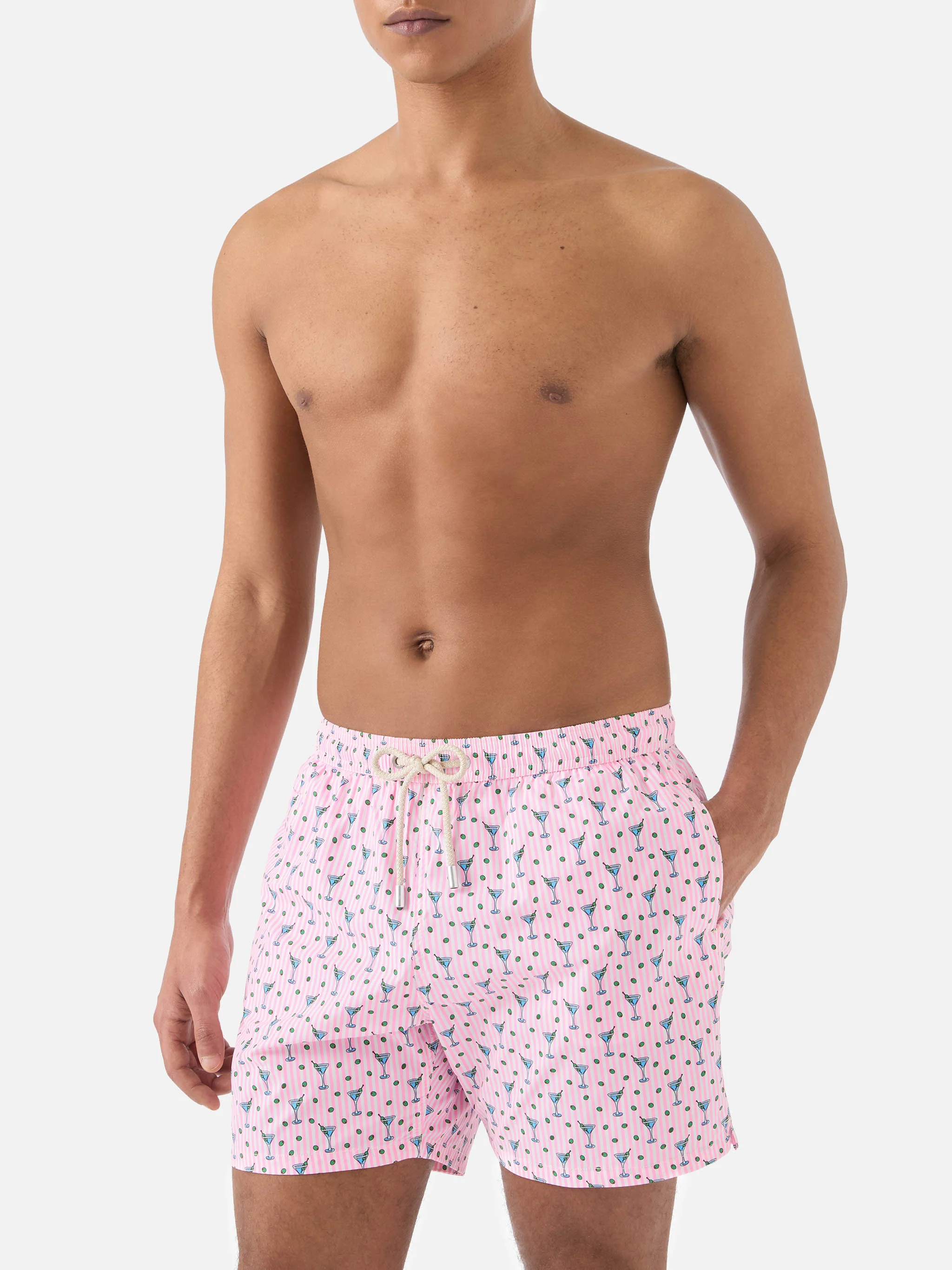 Pink Lighting Micro swim shorts with all-over cocktail print - Image 3