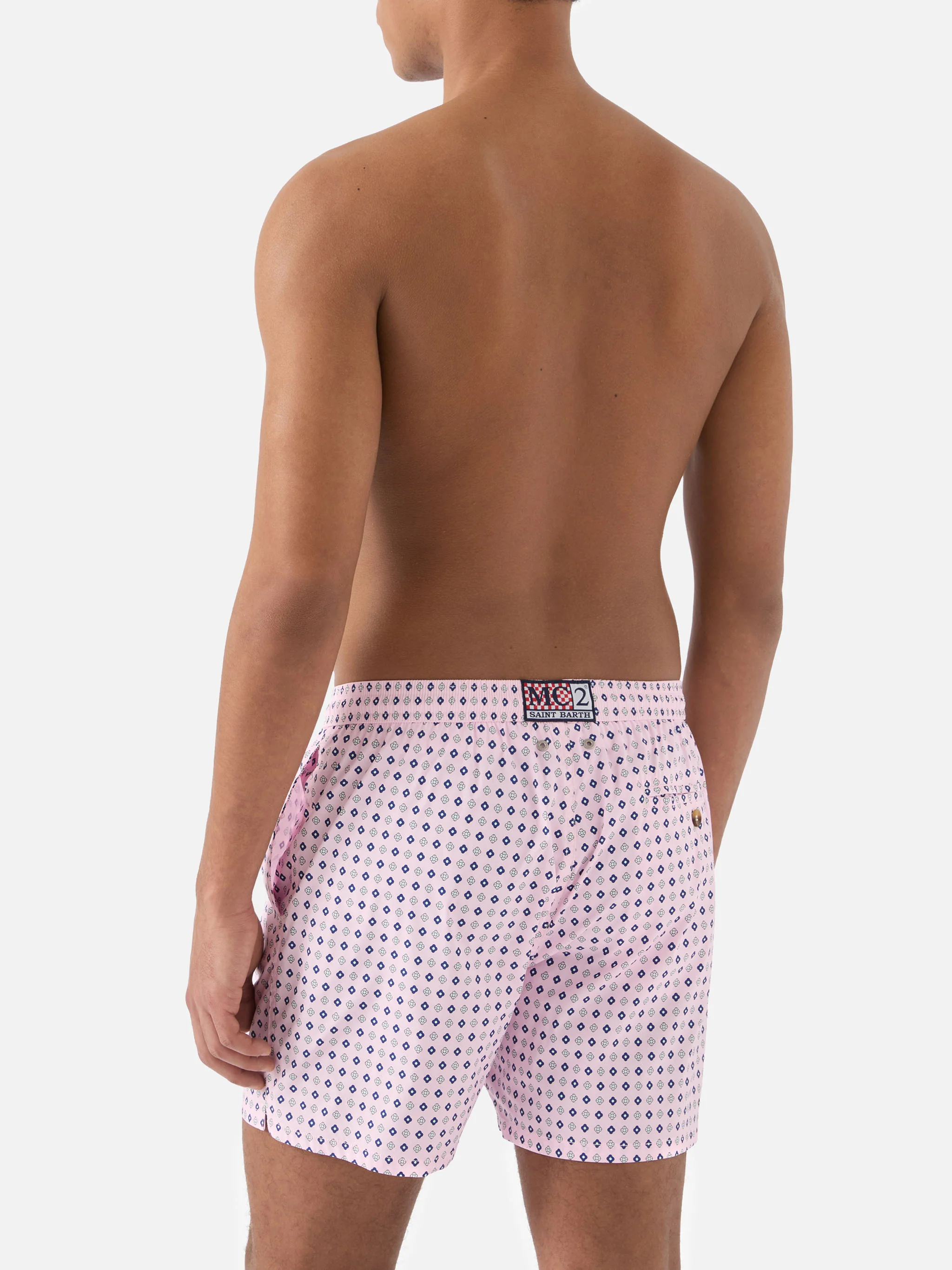 Pink Lighting Micro swim shorts with all-over geometric print - Image 5