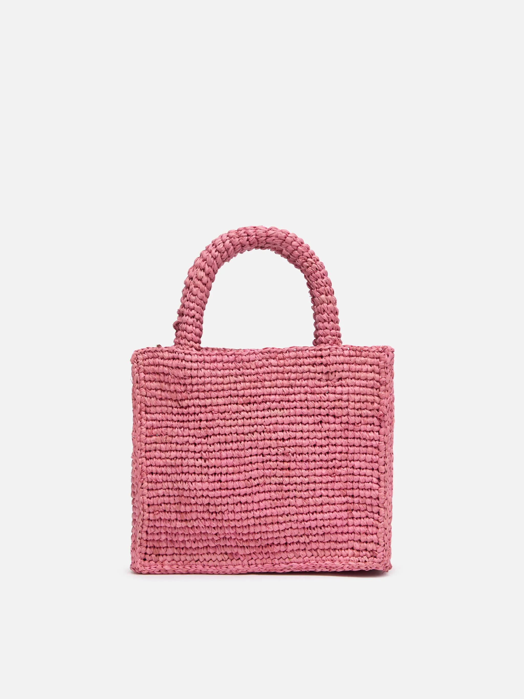 Pink Mini Vanity Raffia bag with Saint Barth embroidery - Image 5