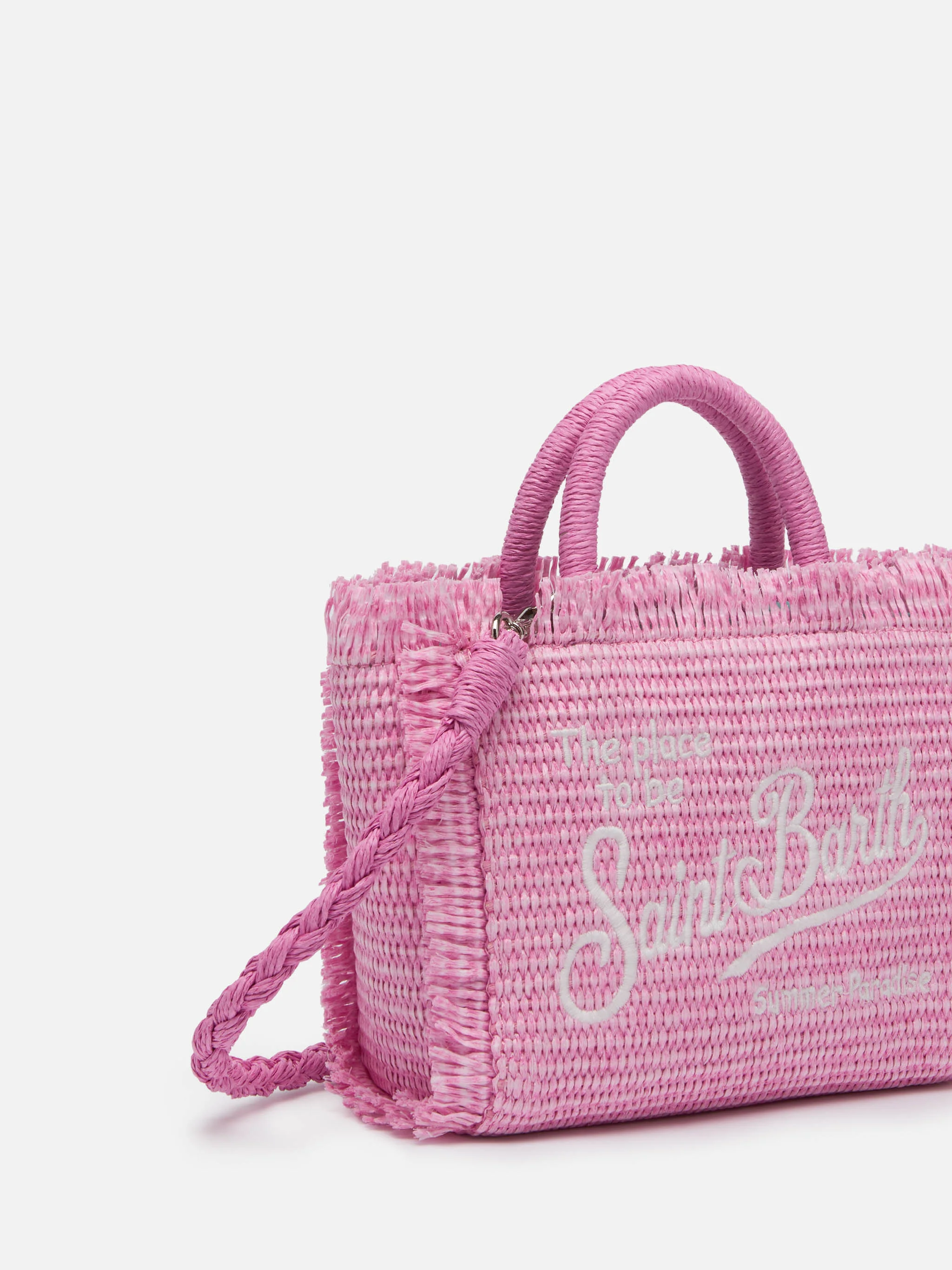 Pink Mini Vanity Straw effect bag - Image 3
