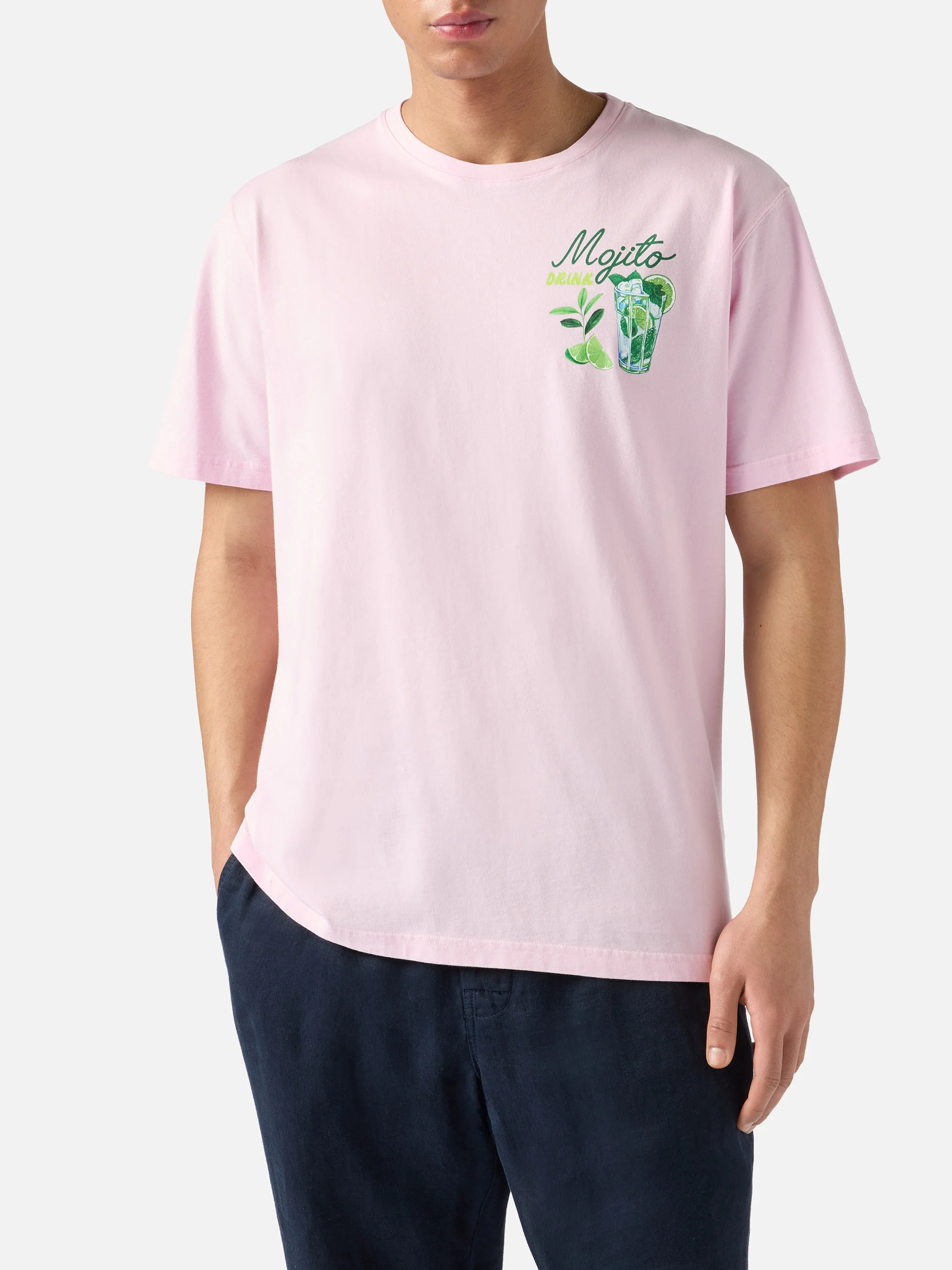 Pink Portland t-shirt with Mojito Drink illustration - Image 3