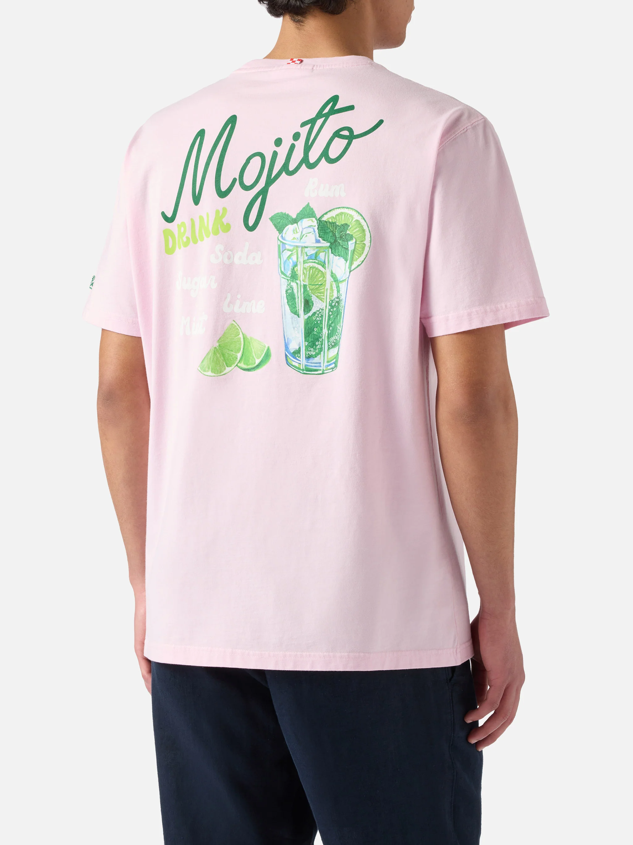 Pink Portland t-shirt with Mojito Drink illustration - Image 4