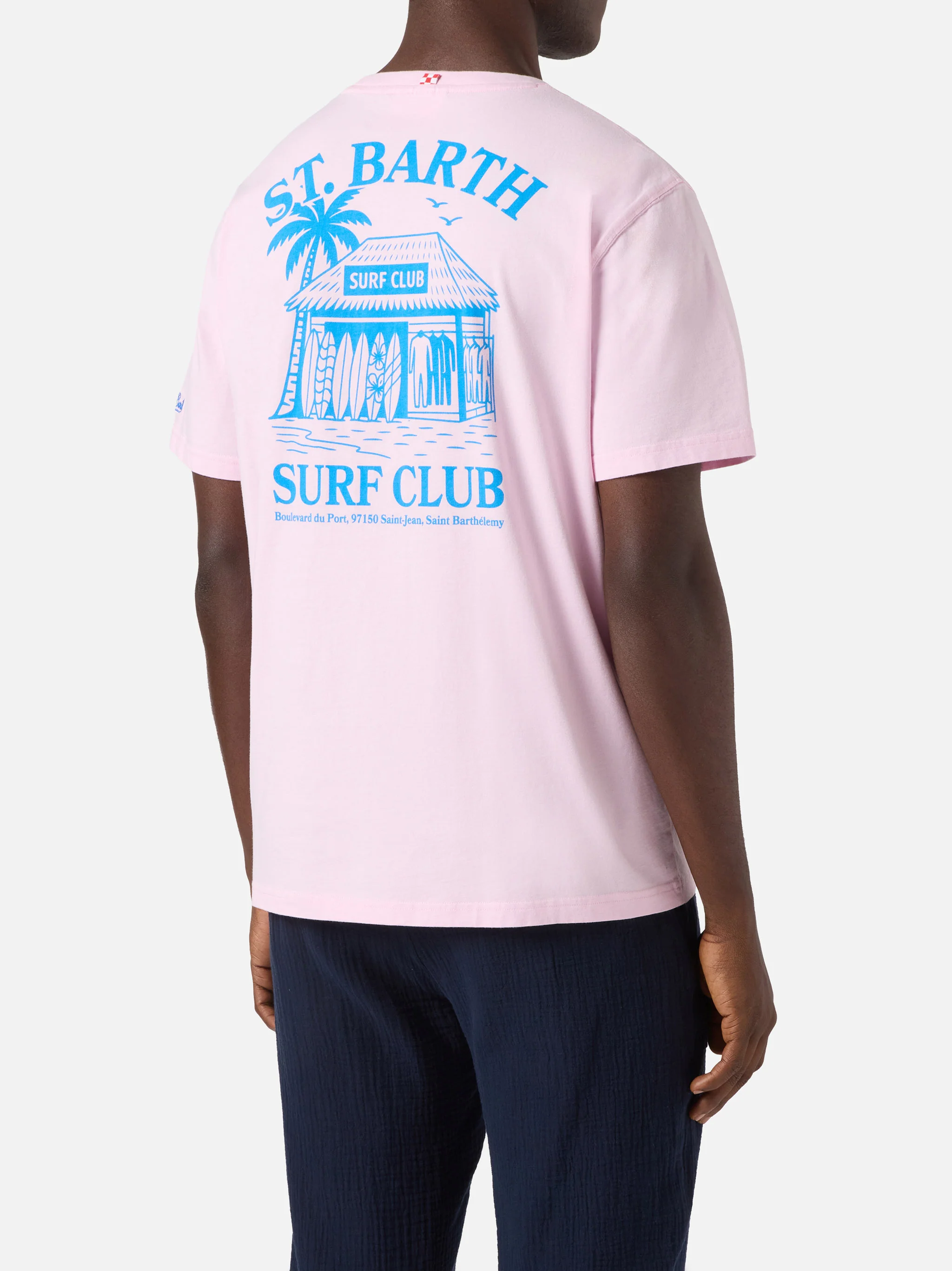 Pink Portland t-shirt with St. Barth Surf Club print - Image 4