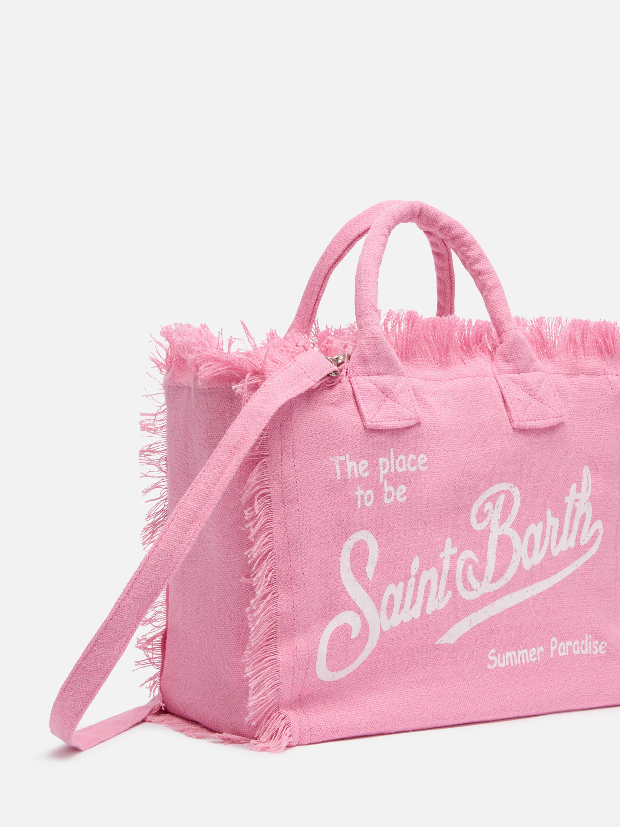 Pink solid color linen Colette bag - Image 4