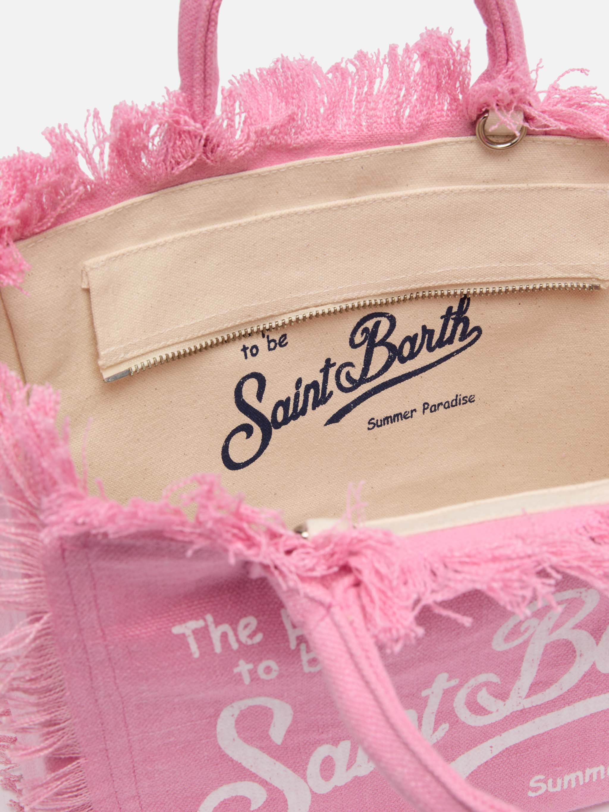 Pink solid color linen Colette bag - Image 5