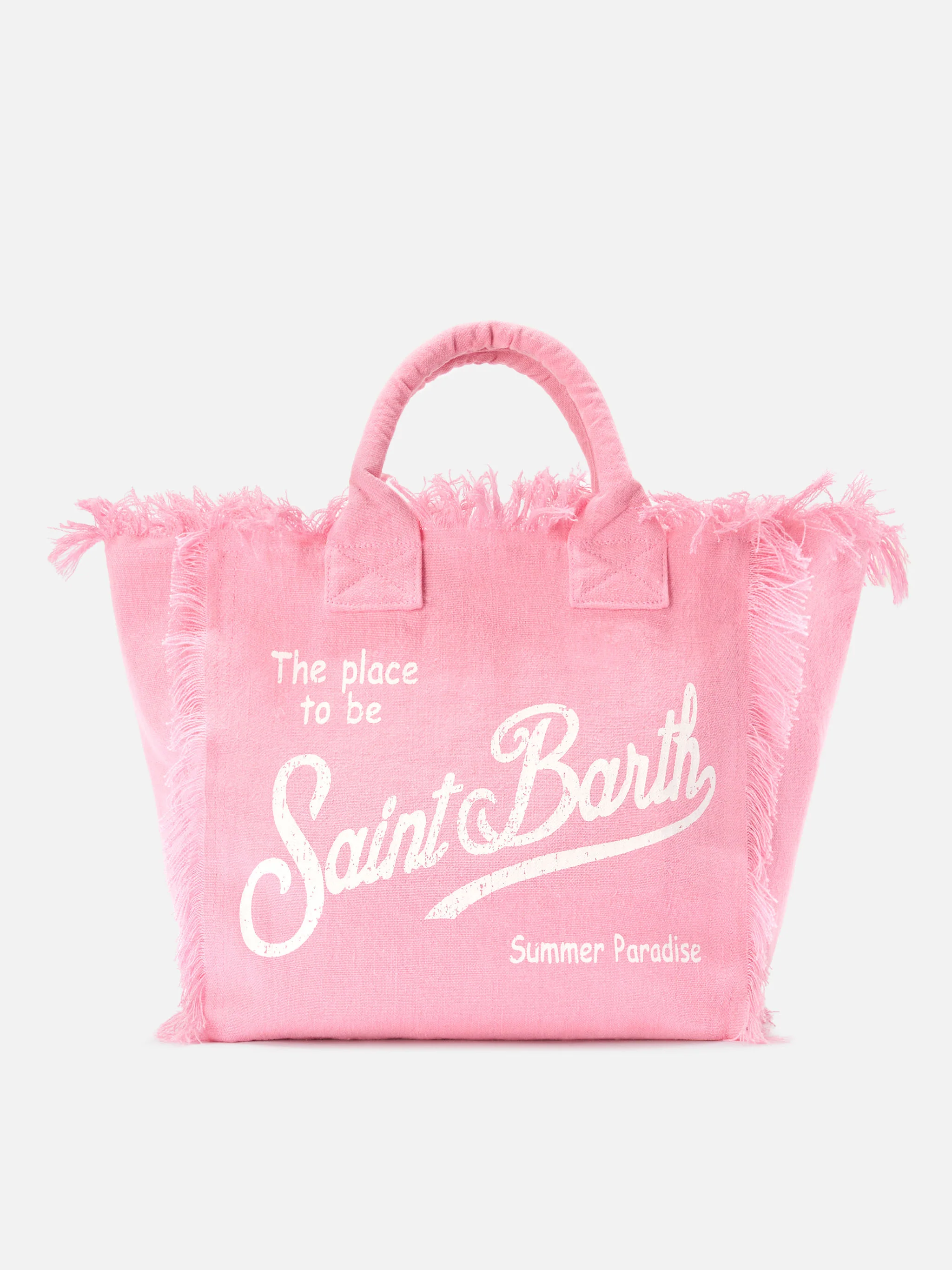 Pink solid color linen Vanity regular bag