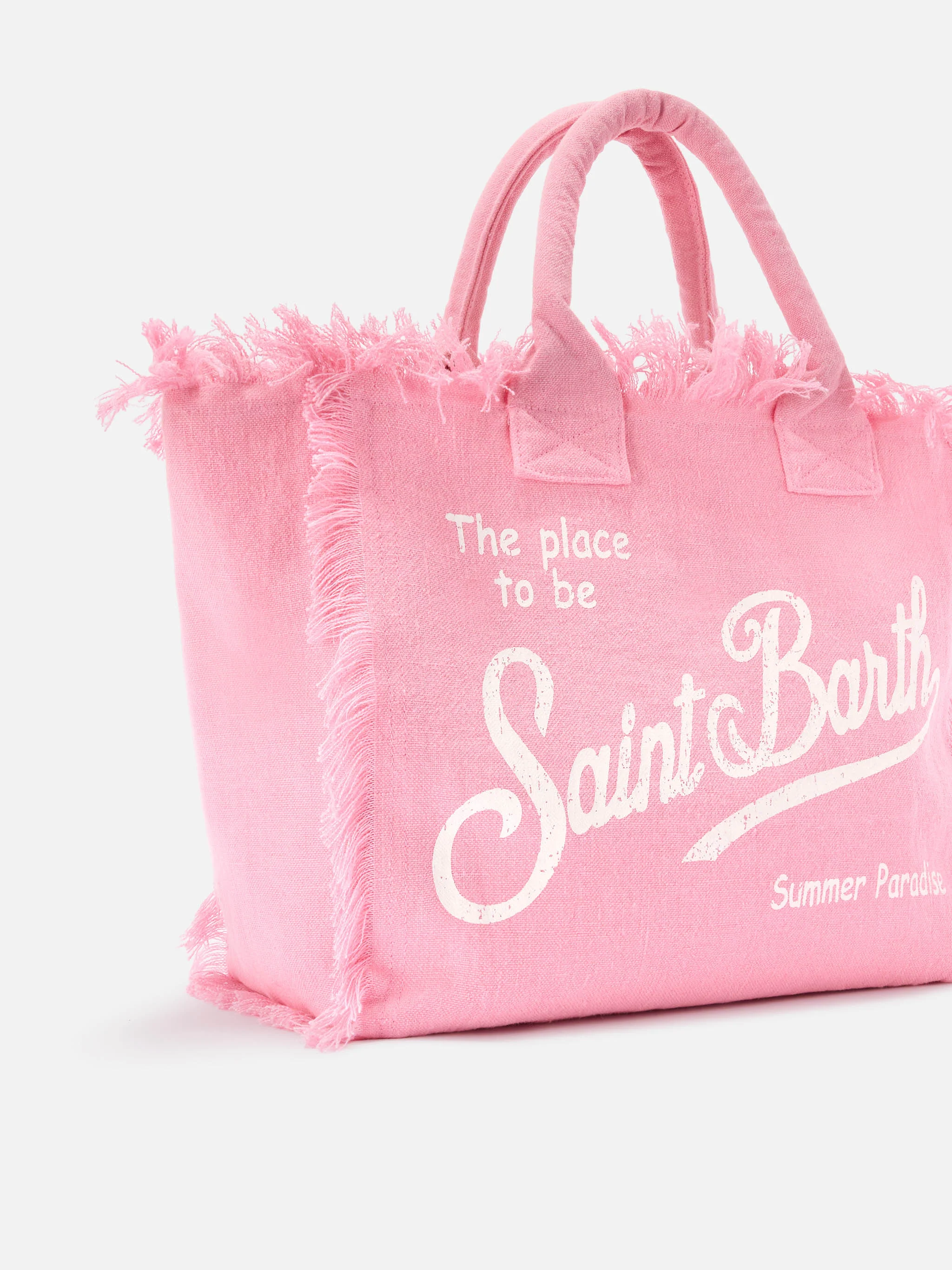Pink solid color linen Vanity regular bag - Image 2