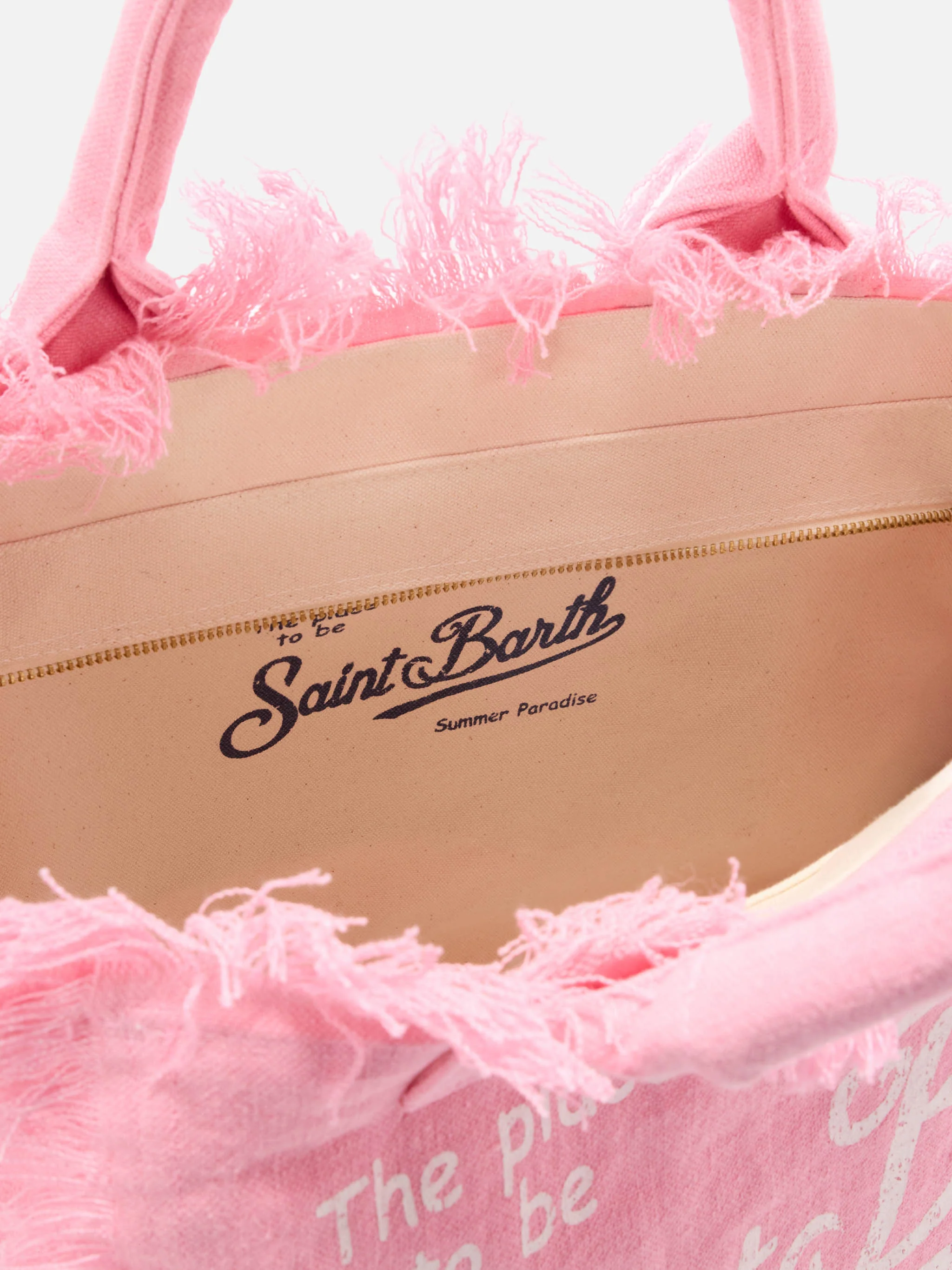 Pink solid color linen Vanity regular bag - Image 3