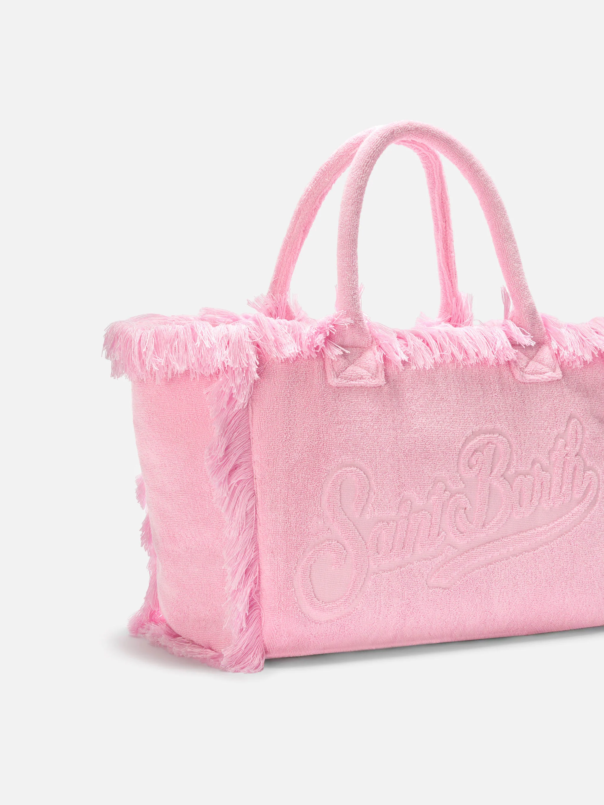 Pink solid color terry effect Vanity regular bag - Image 3