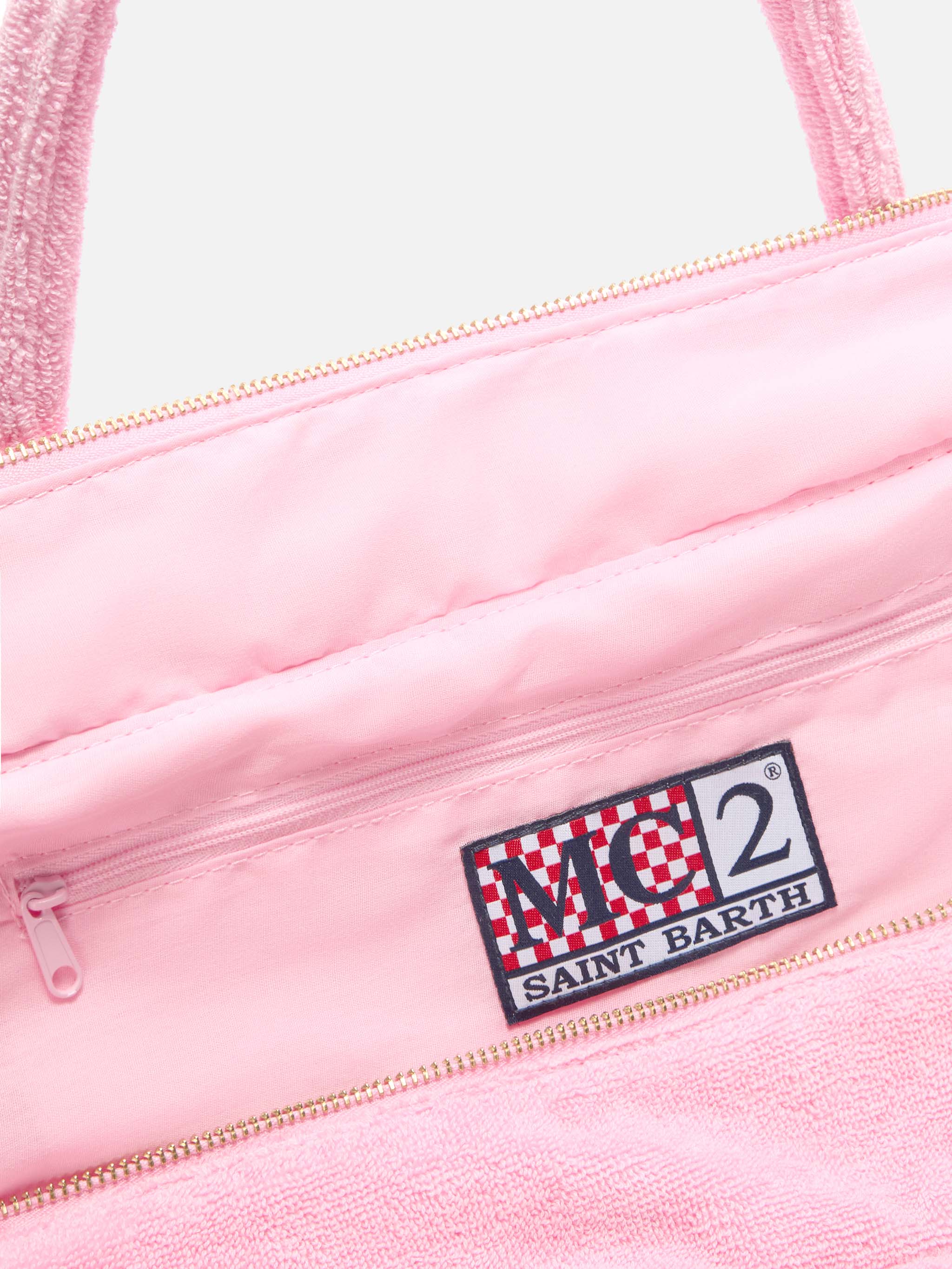 Pink solid color terry effect Vanity regular bag - Image 4