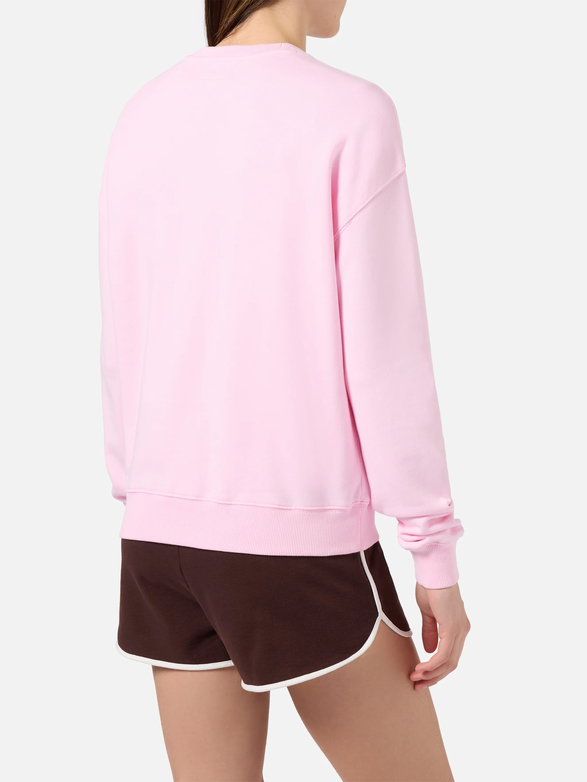 Pink Stardust sweatshirt with raised terry-effect logo and Sport Club embroidery - Image 4
